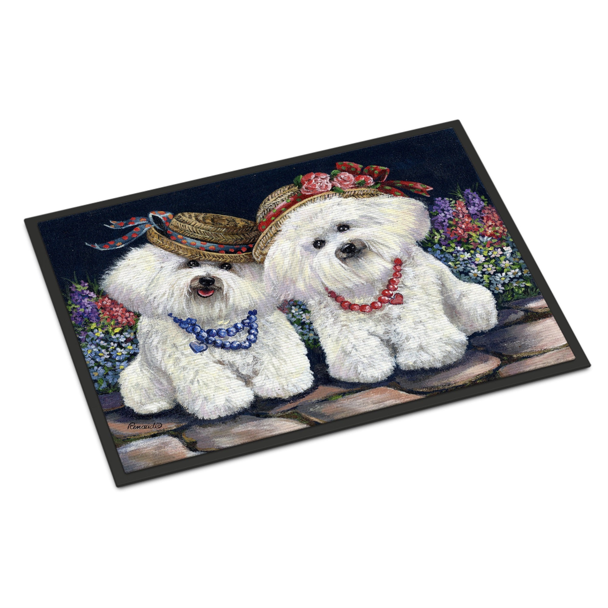 Bichon Frise Sisters Indoor Or Outdoor Mat 18X27
