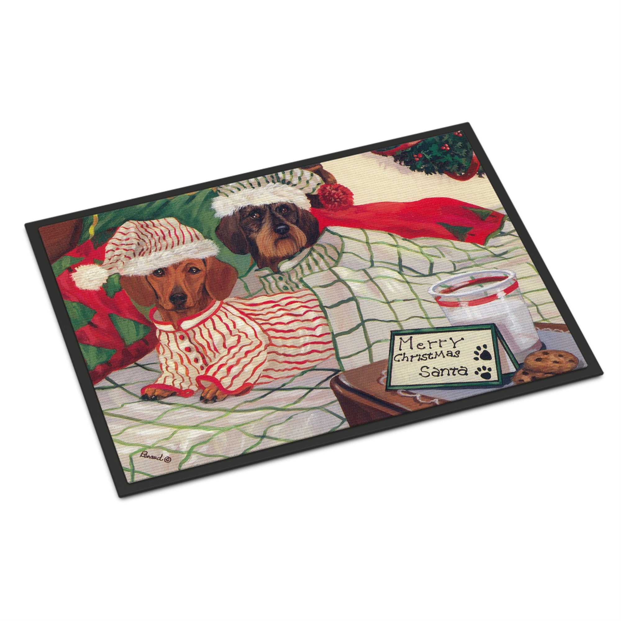 Dachshund Christmas Waiting For Santa Indoor Or Outdoor Mat 18X27
