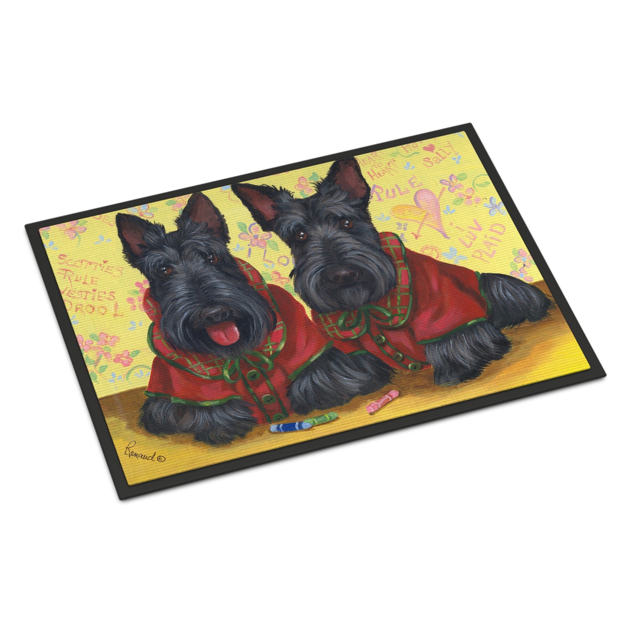 Scottish Terrier Scotties Rule Indoor Or Outdoor Mat 18X27