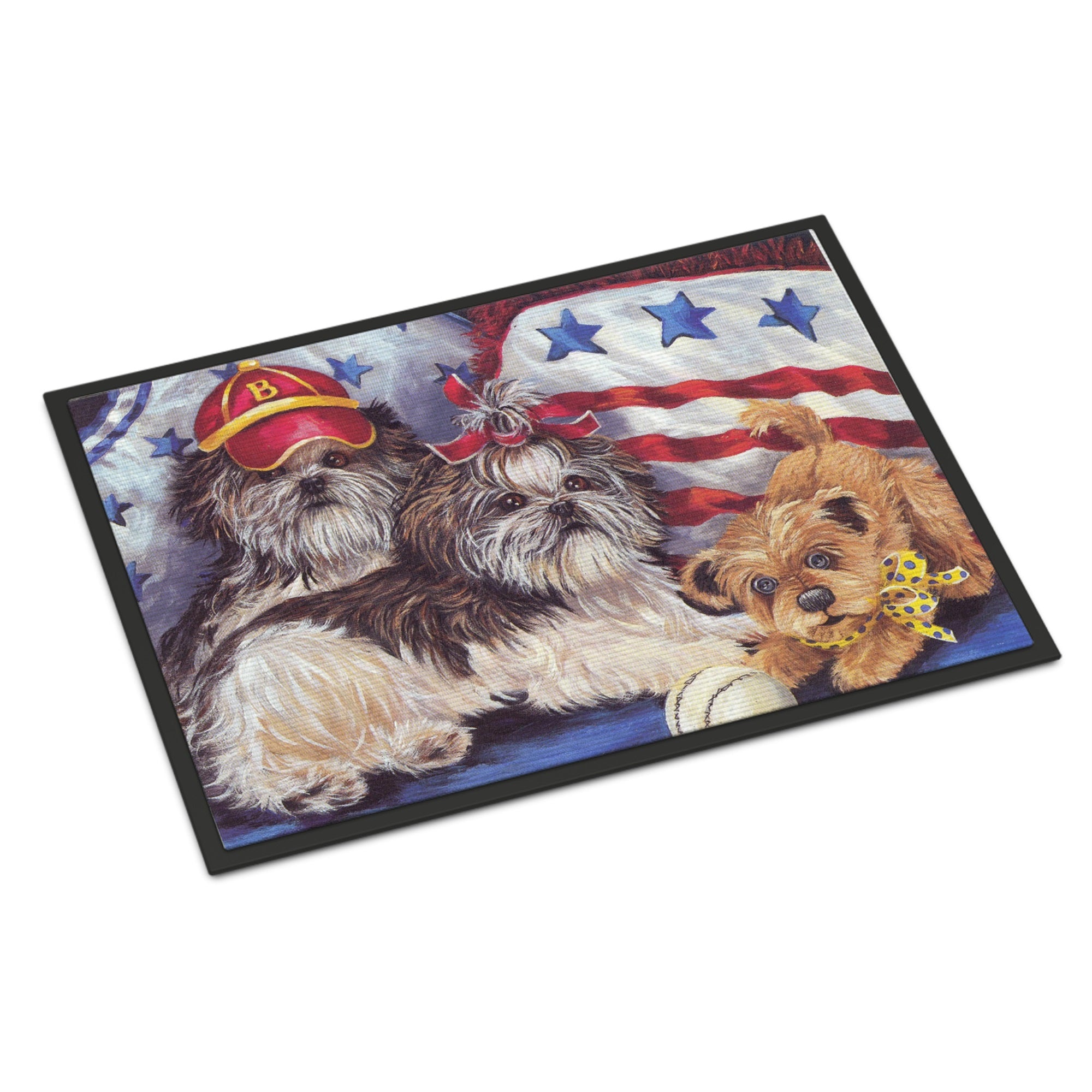 Shih Tzu Americana Sweethearts Indoor Or Outdoor Mat 18X27