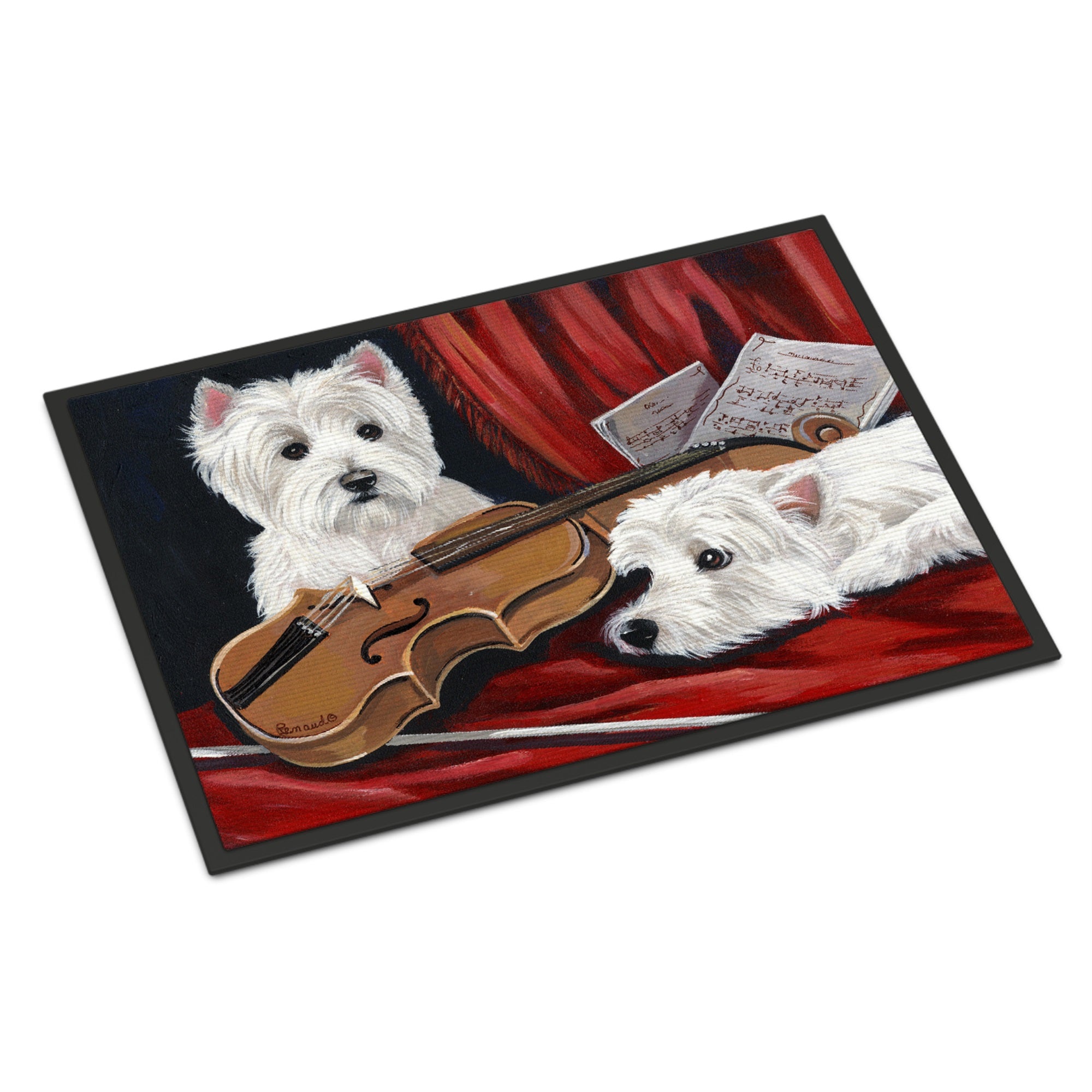 Westie Fiddlers Indoor Or Outdoor Mat 18X27