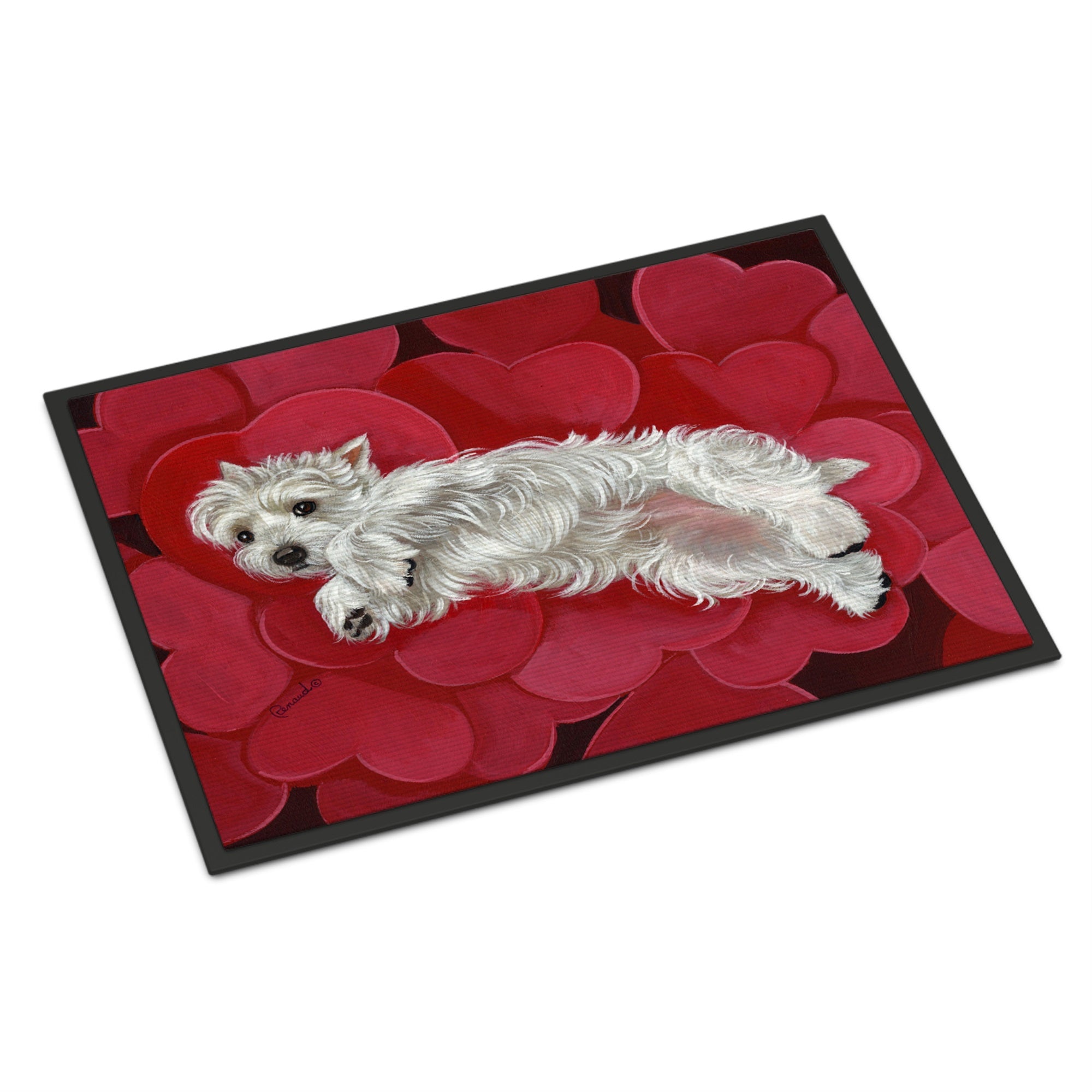 Westie Queen Of Hearts Indoor Or Outdoor Mat 18X27