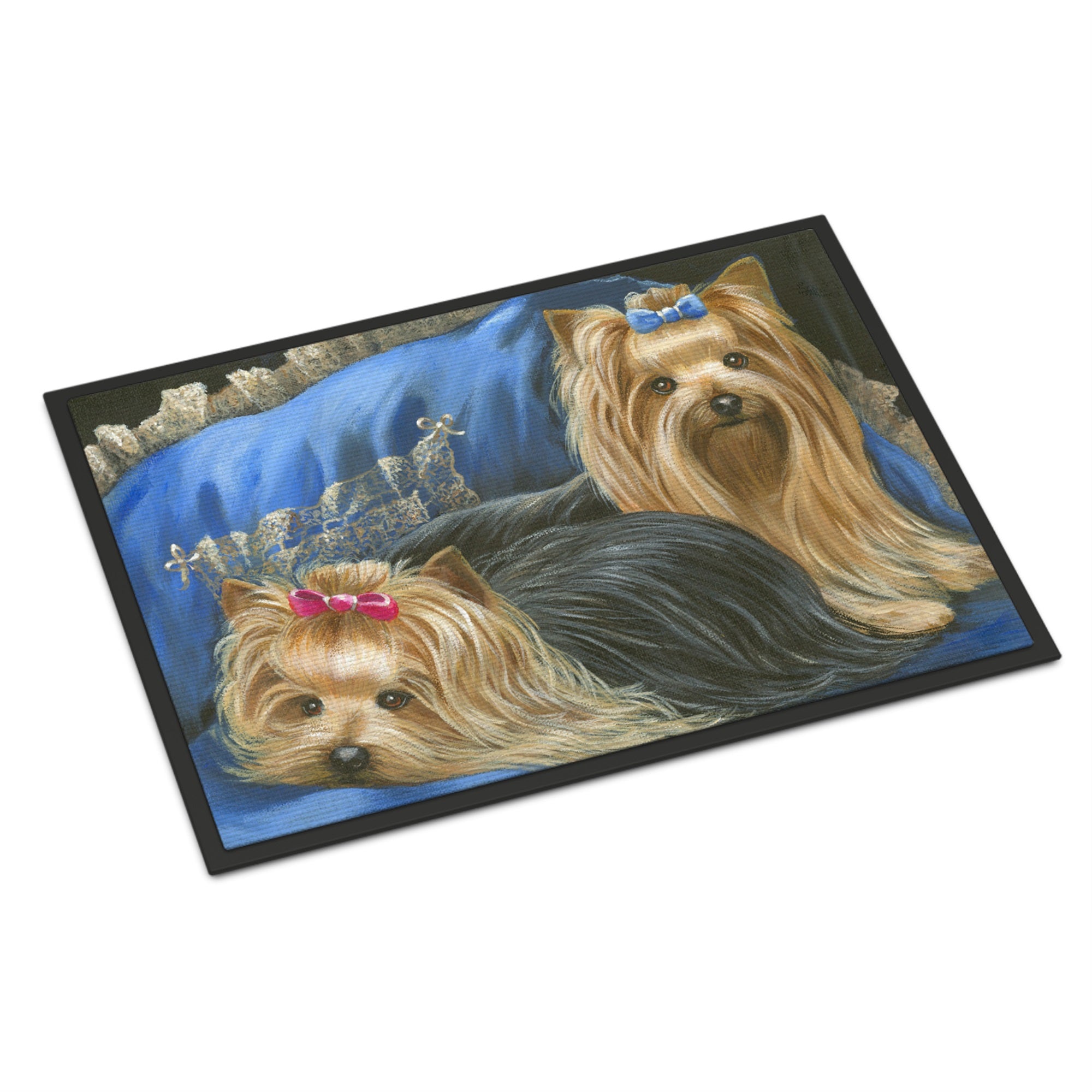 Yorkshire Terrier Yorkie Satin And Lace Indoor Or Outdoor Mat 18X27
