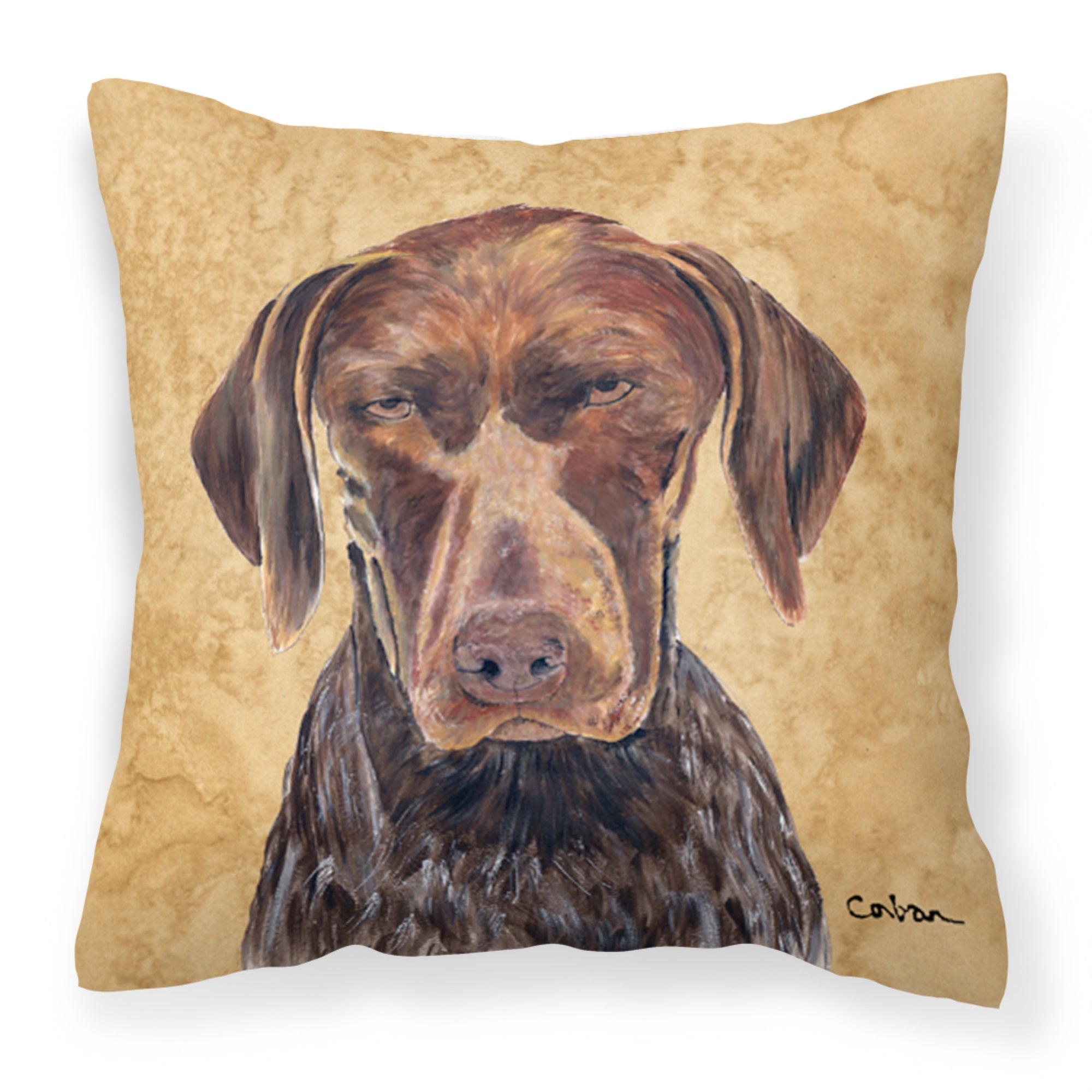 German Shorthaired Pointer Wipe Your Paws Fabric Decorative Pillow