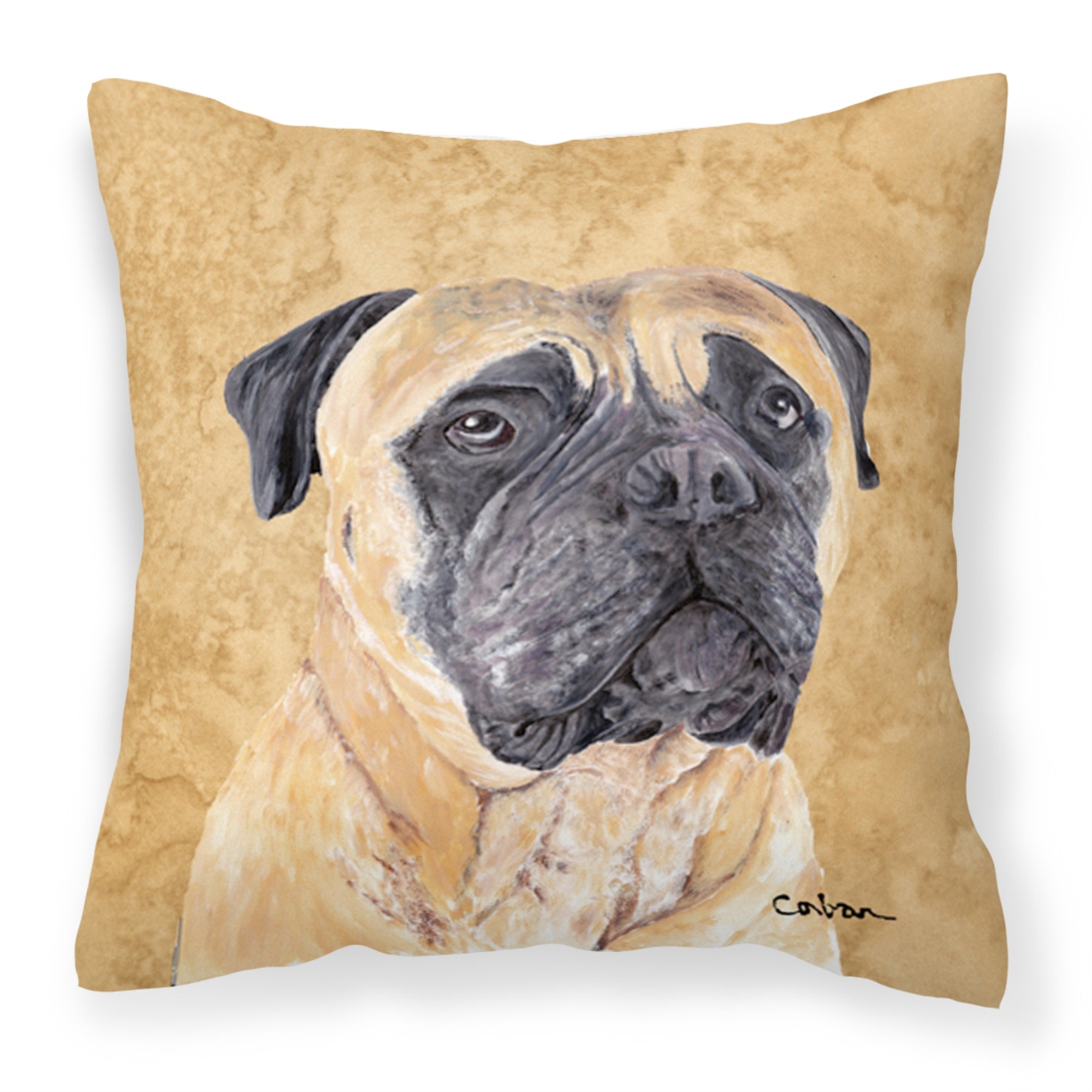 Mastiff Wipe Your Paws Fabric Decorative Pillow