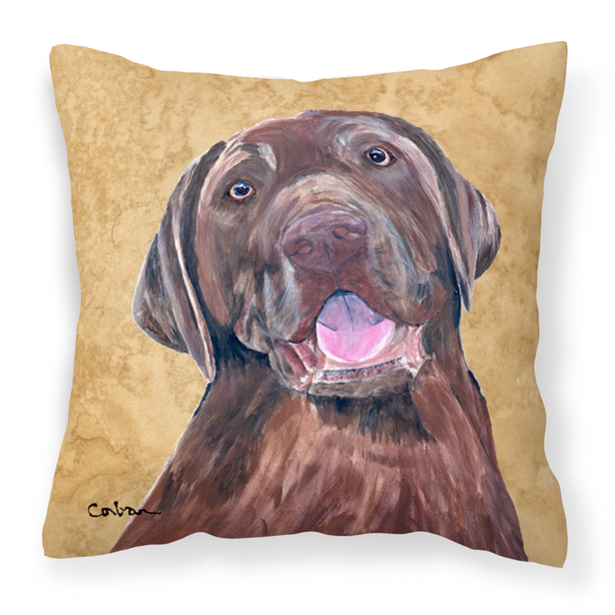 Labrador Wipe Your Paws Fabric Decorative Pillow