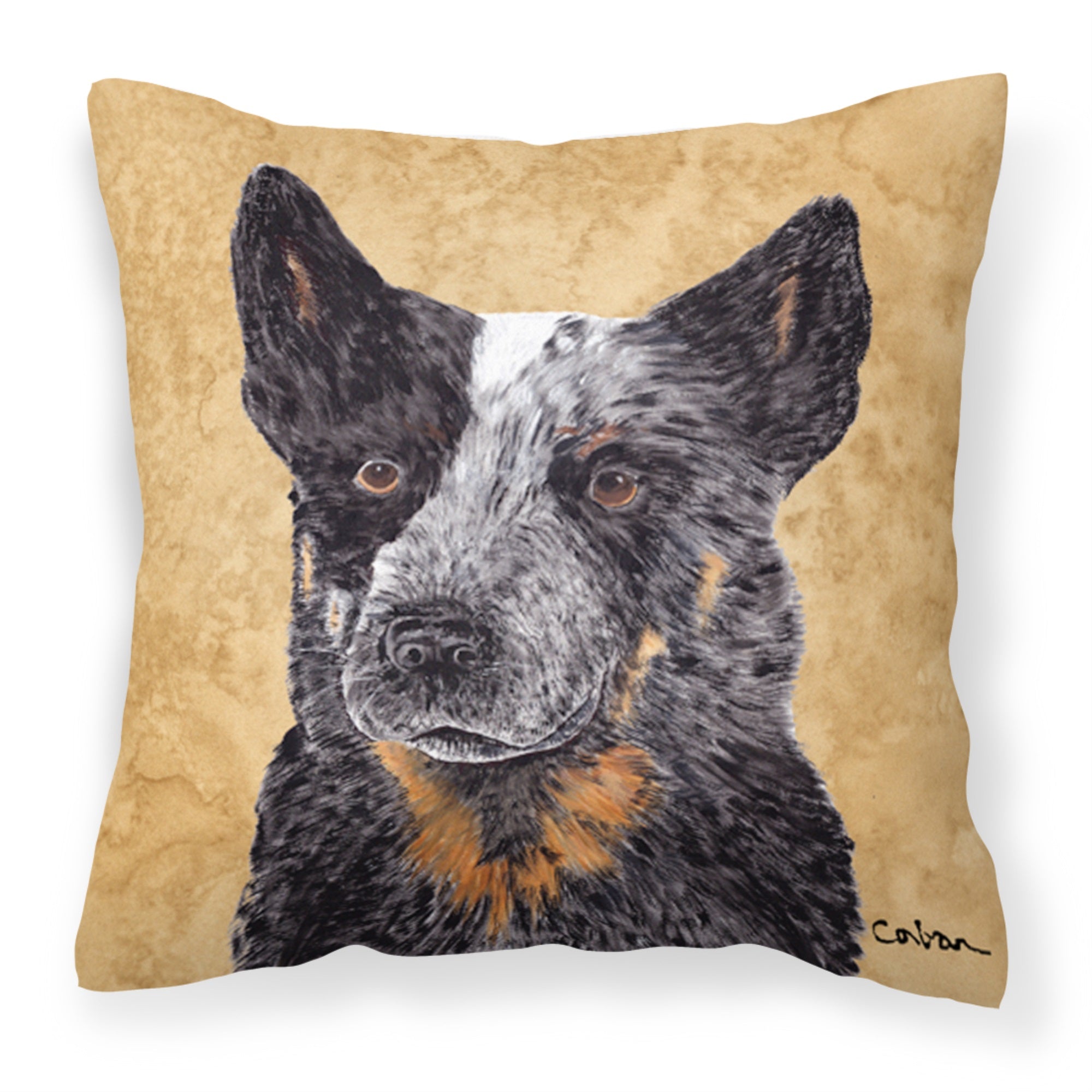 Australian Cattle Dog Wipe Your Paws Fabric Decorative Pillow