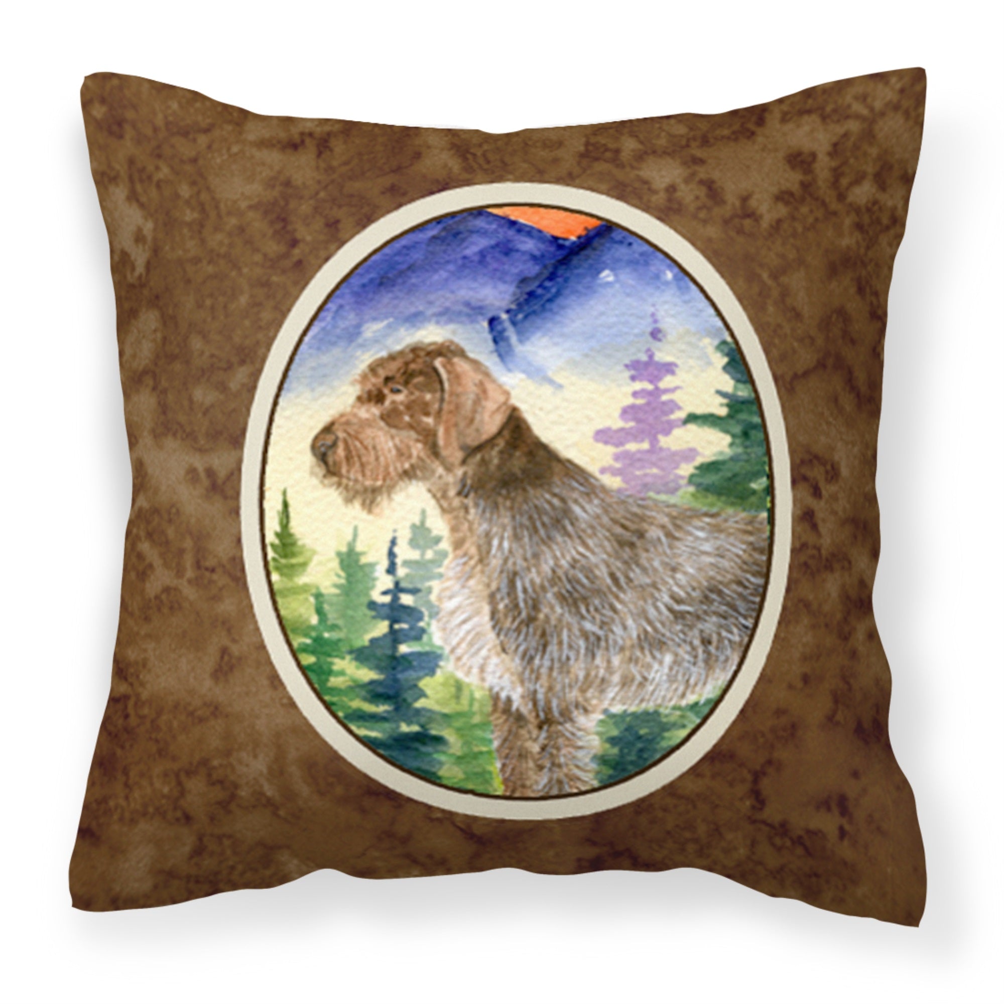 German Wirehaired Pointer Fabric Decorative Pillow