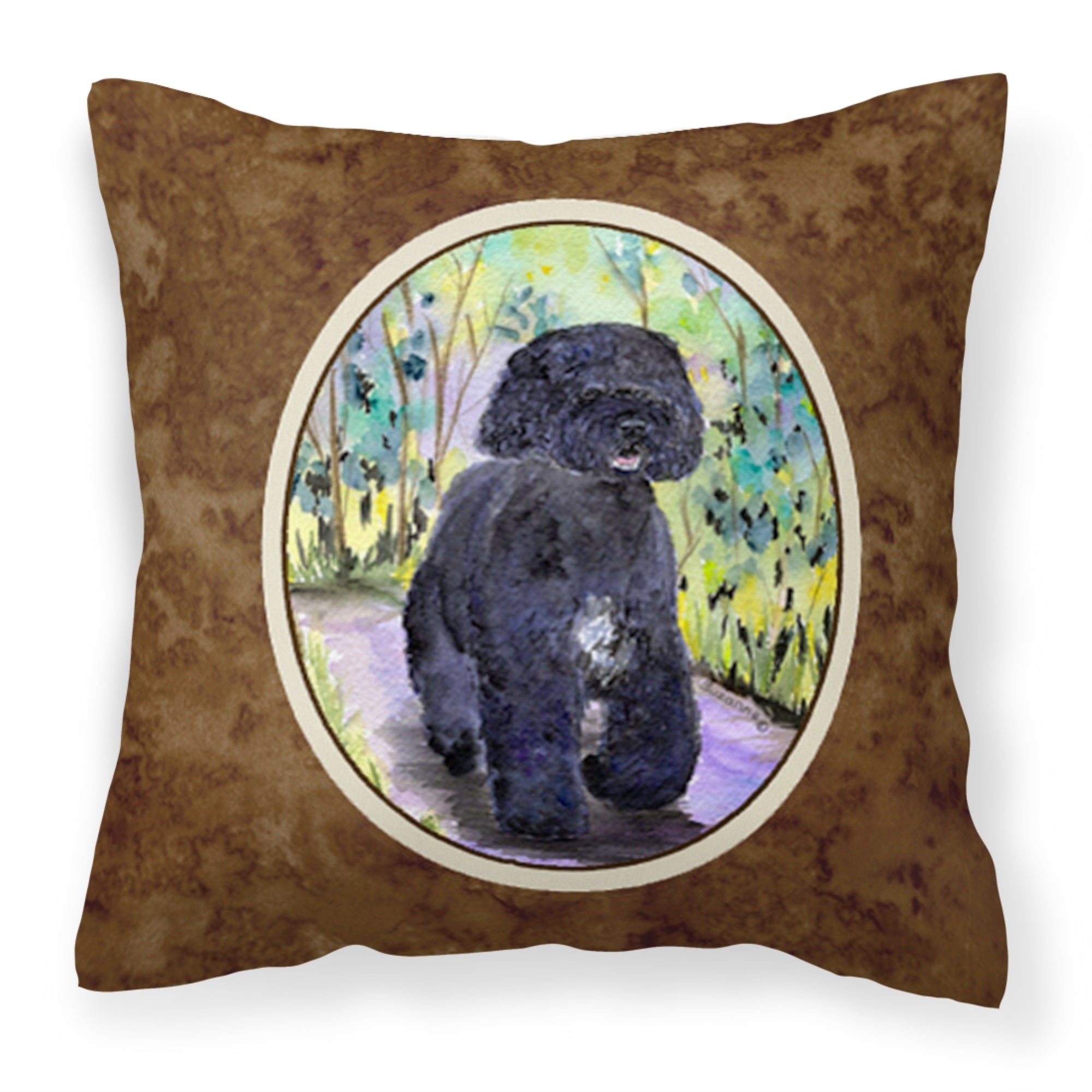Portuguese Water Dog Fabric Decorative Pillow