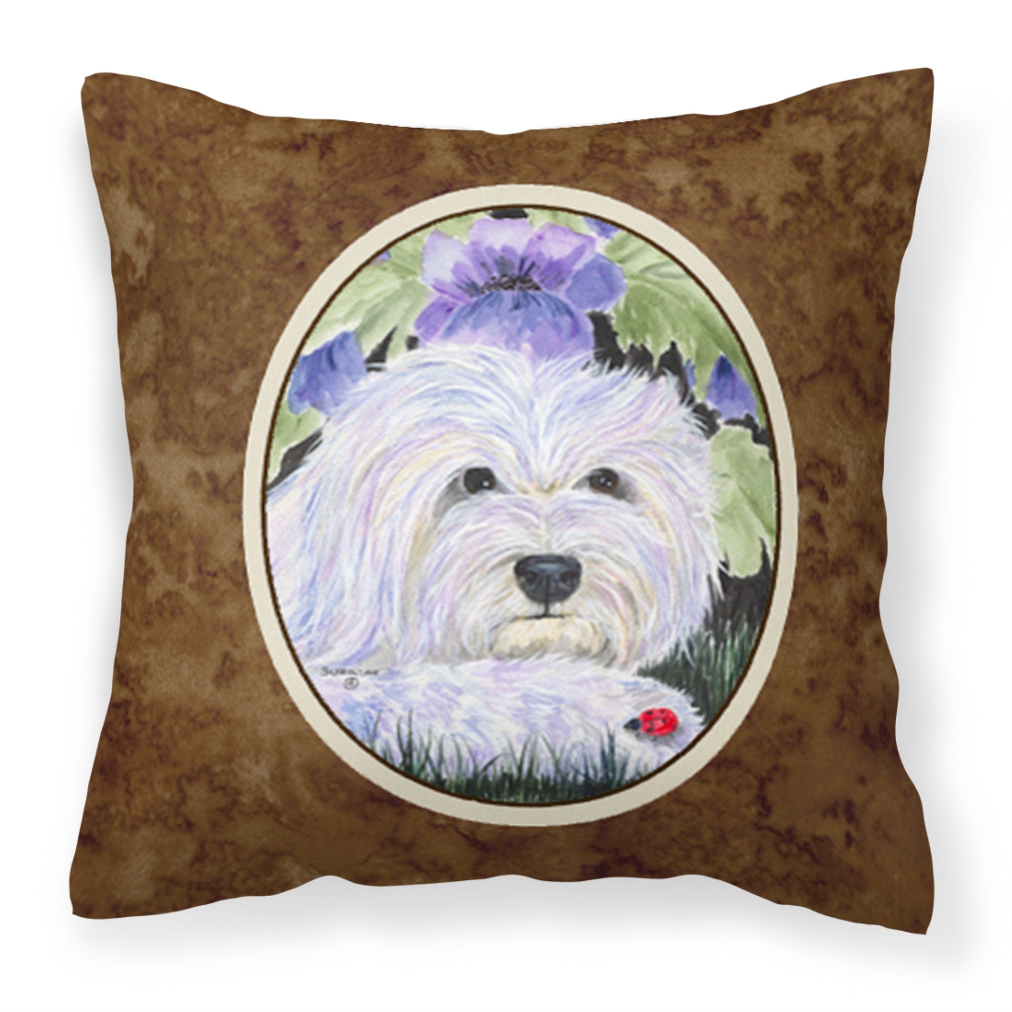 Coton De Tulear Fabric Decorative Pillow