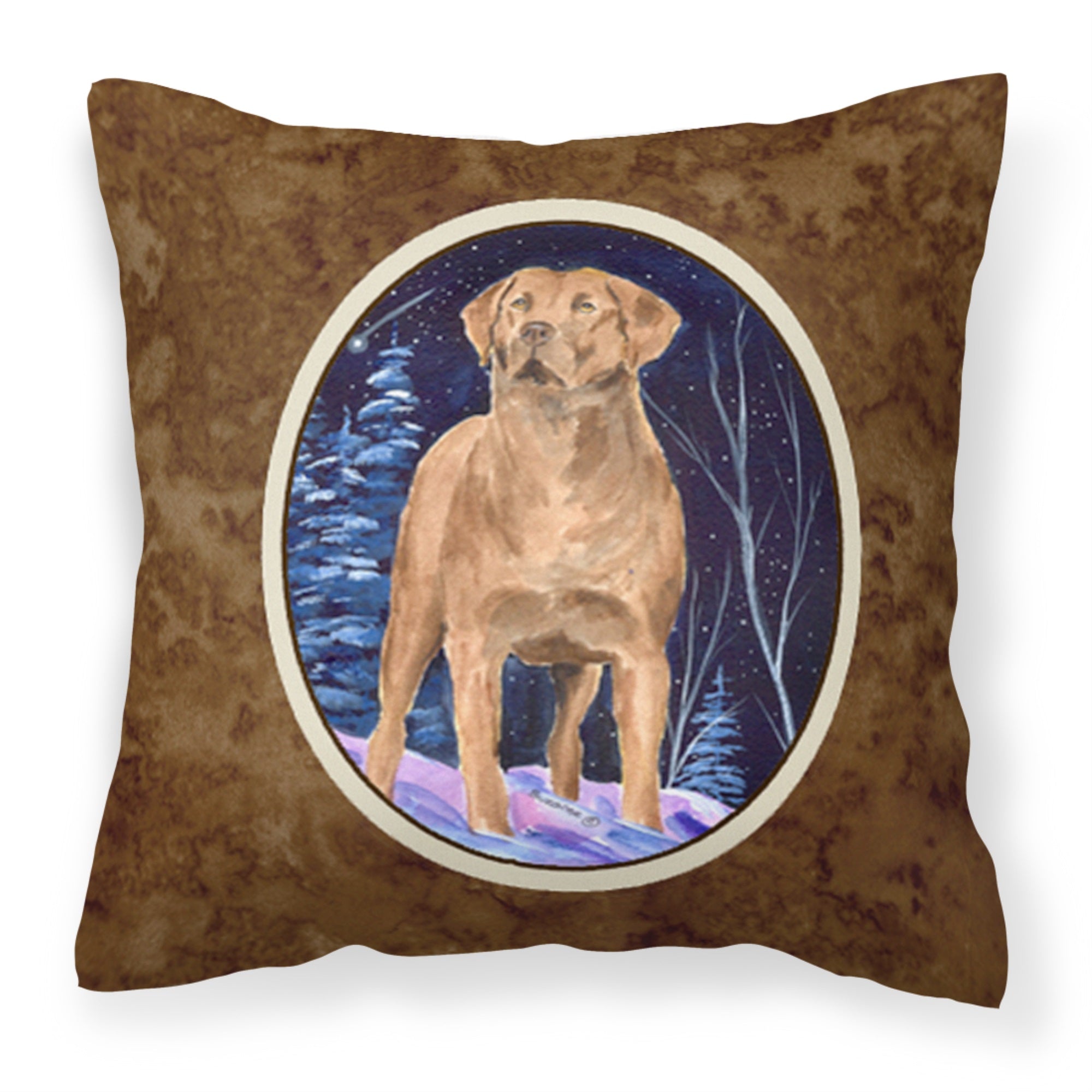 Starry Night Chesapeake Bay Retriever Fabric Decorative Pillow
