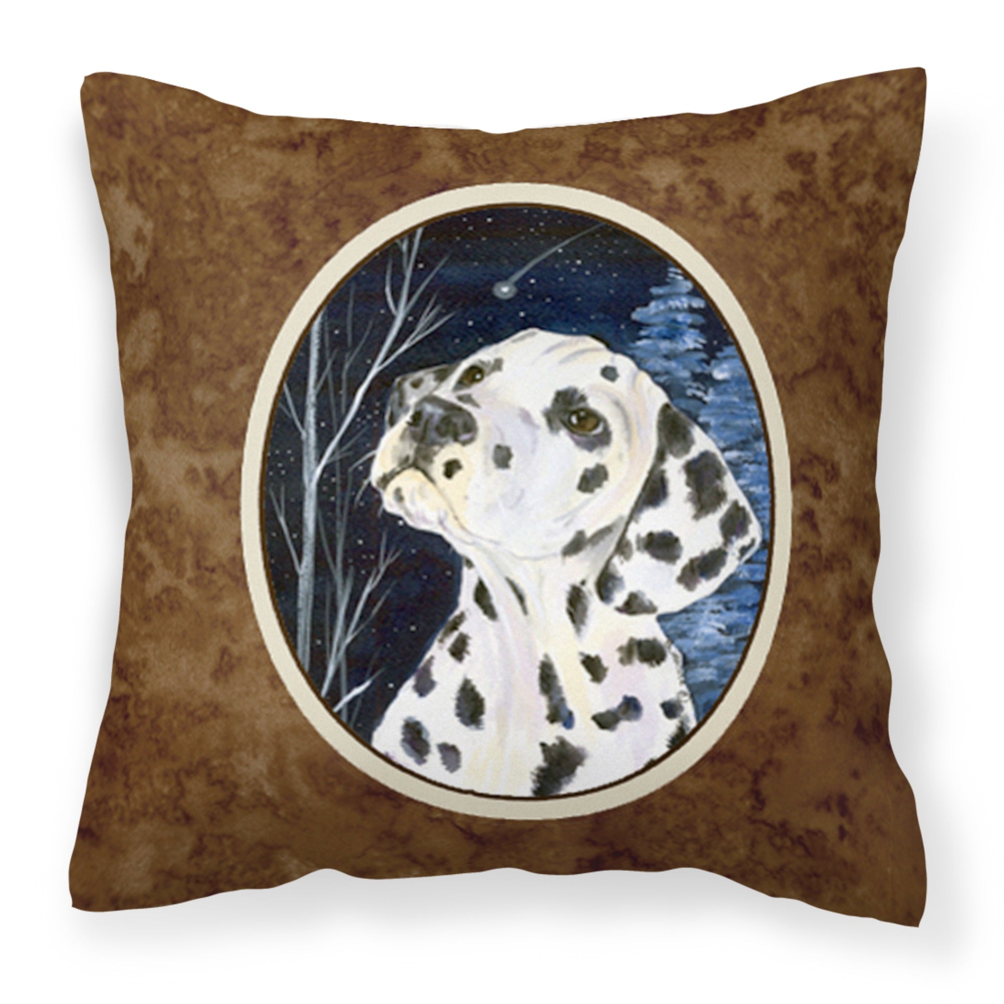 Starry Night Dalmatian Fabric Decorative Pillow