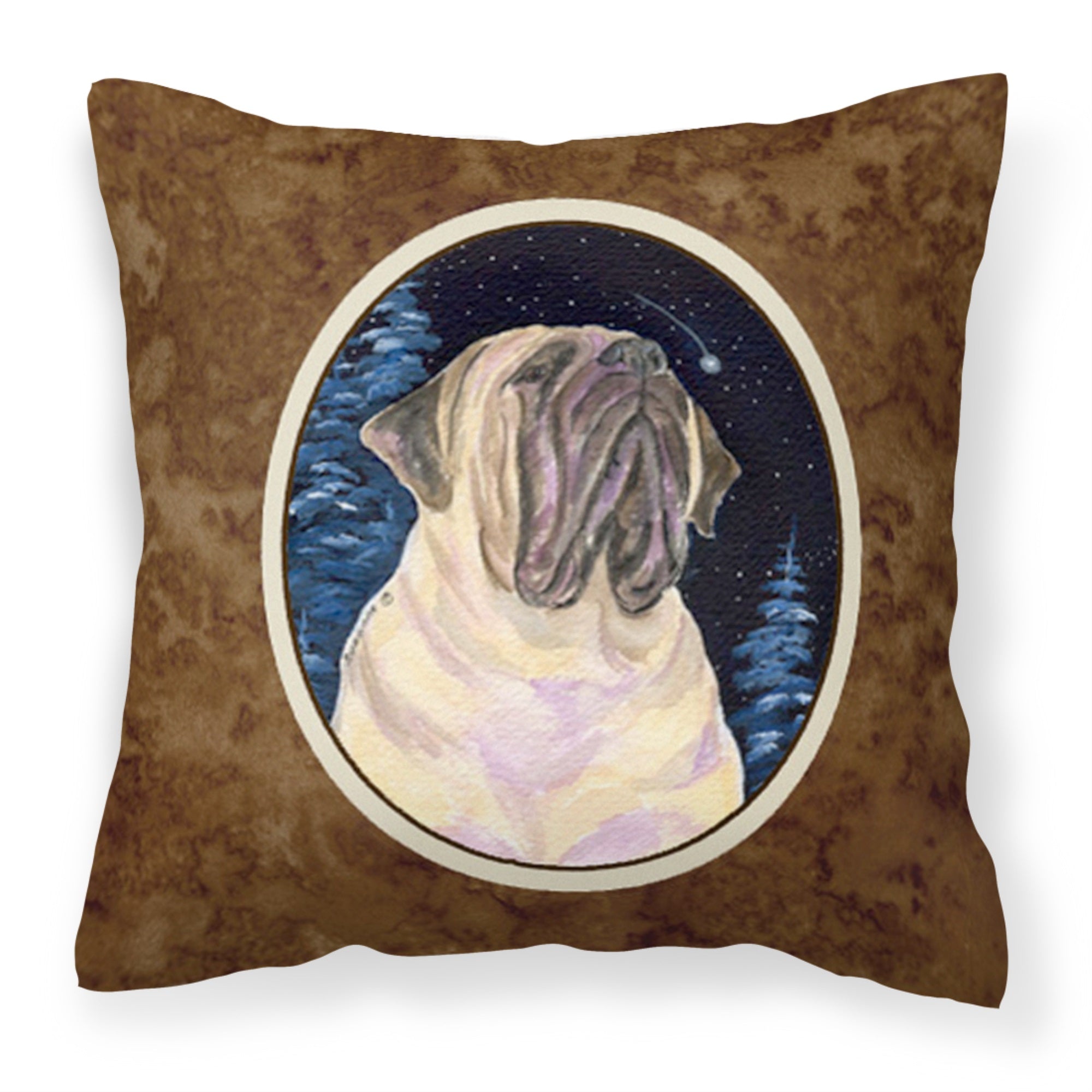 Starry Night Mastiff Fabric Decorative Pillow