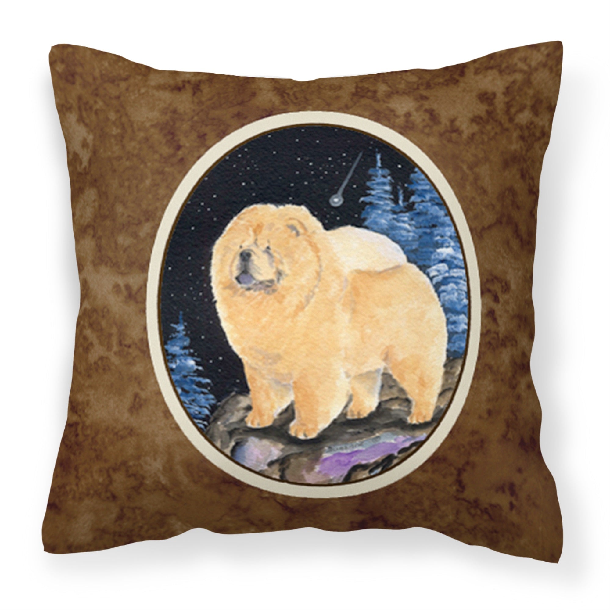 Starry Night Chow Chow Fabric Decorative Pillow
