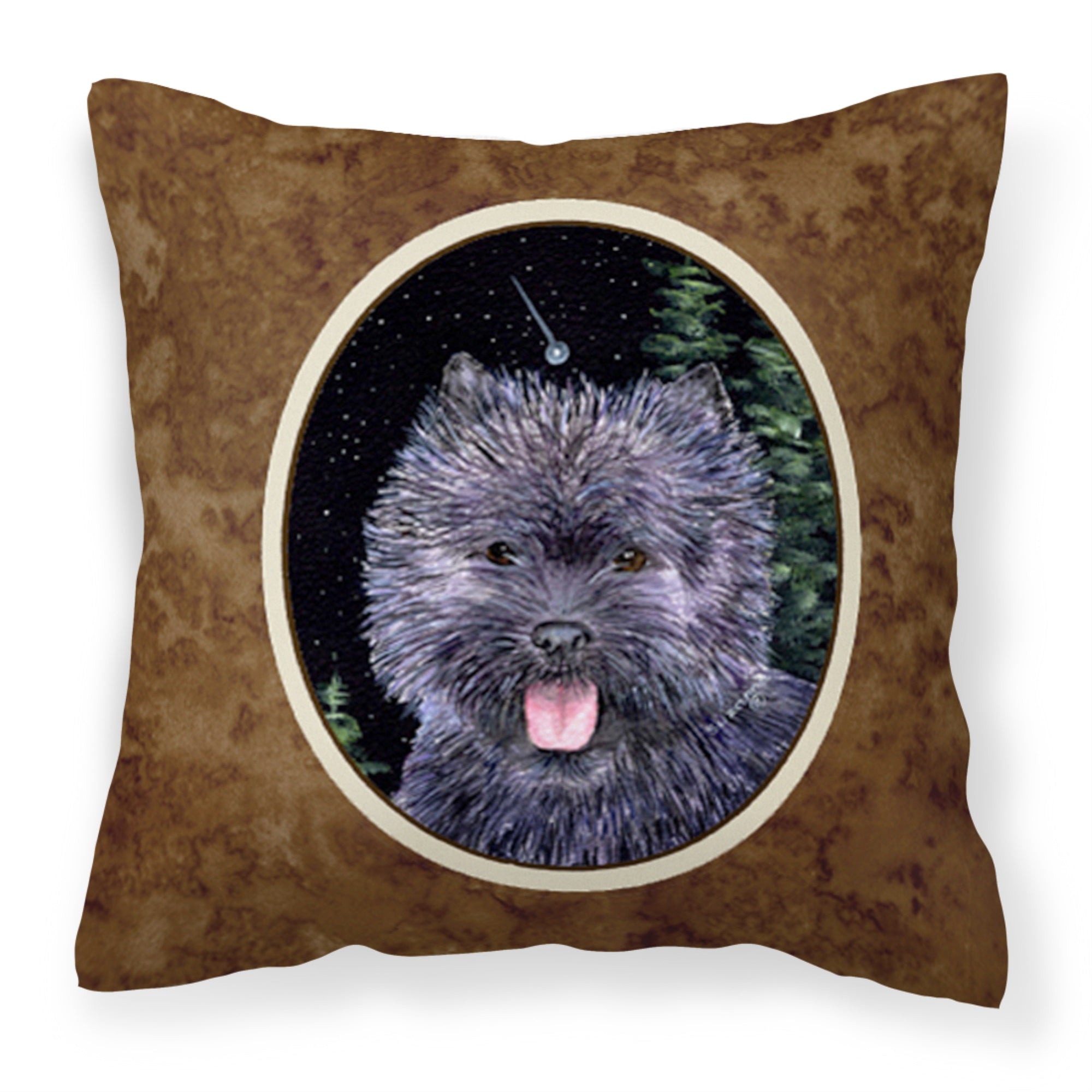 Starry Night Cairn Terrier Fabric Decorative Pillow