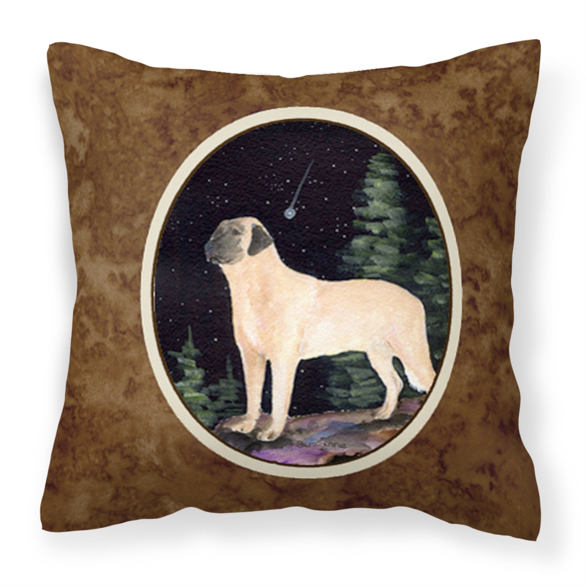 Starry Night Anatolian Shepherd Fabric Decorative Pillow
