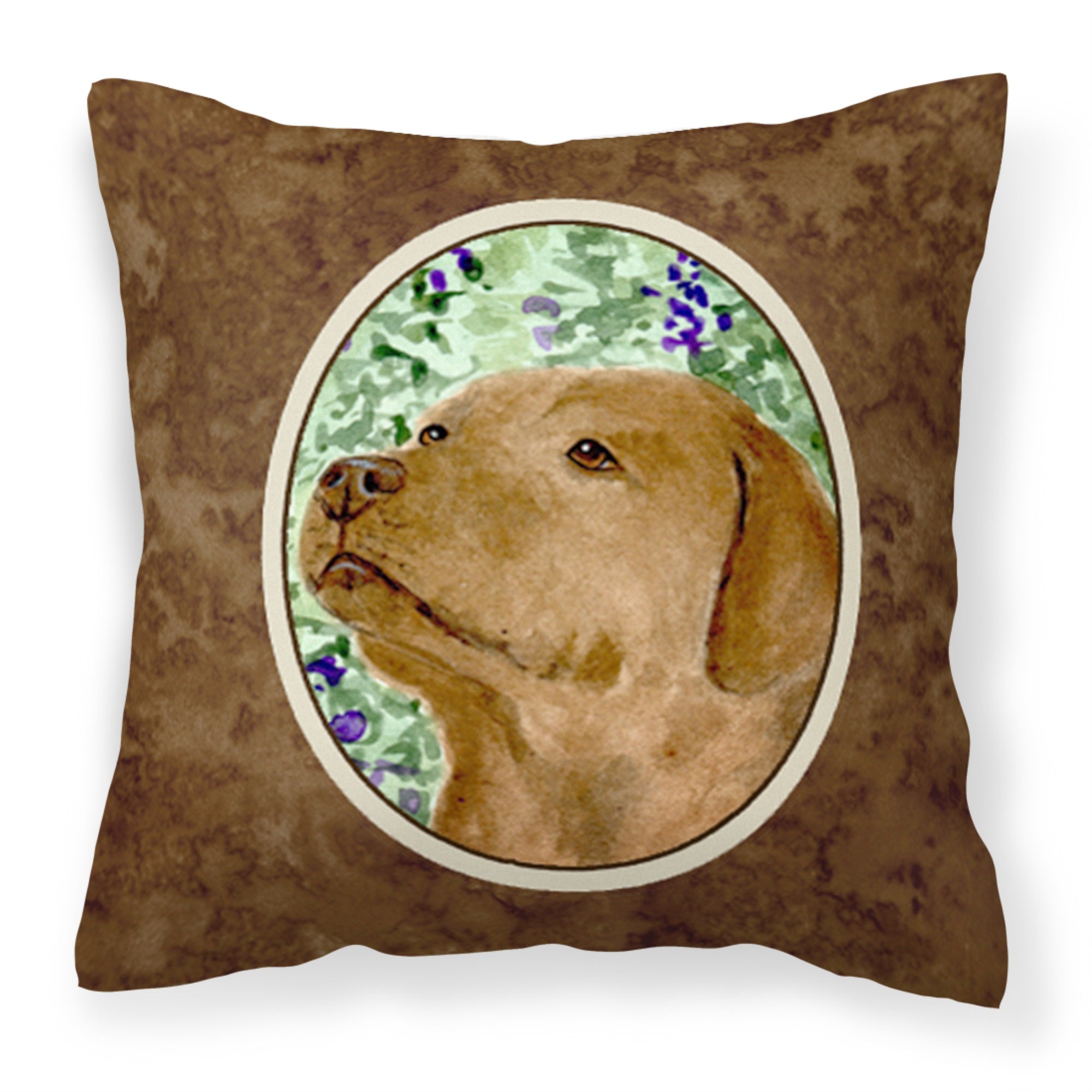 Chocolate Labrador Fabric Decorative Pillow