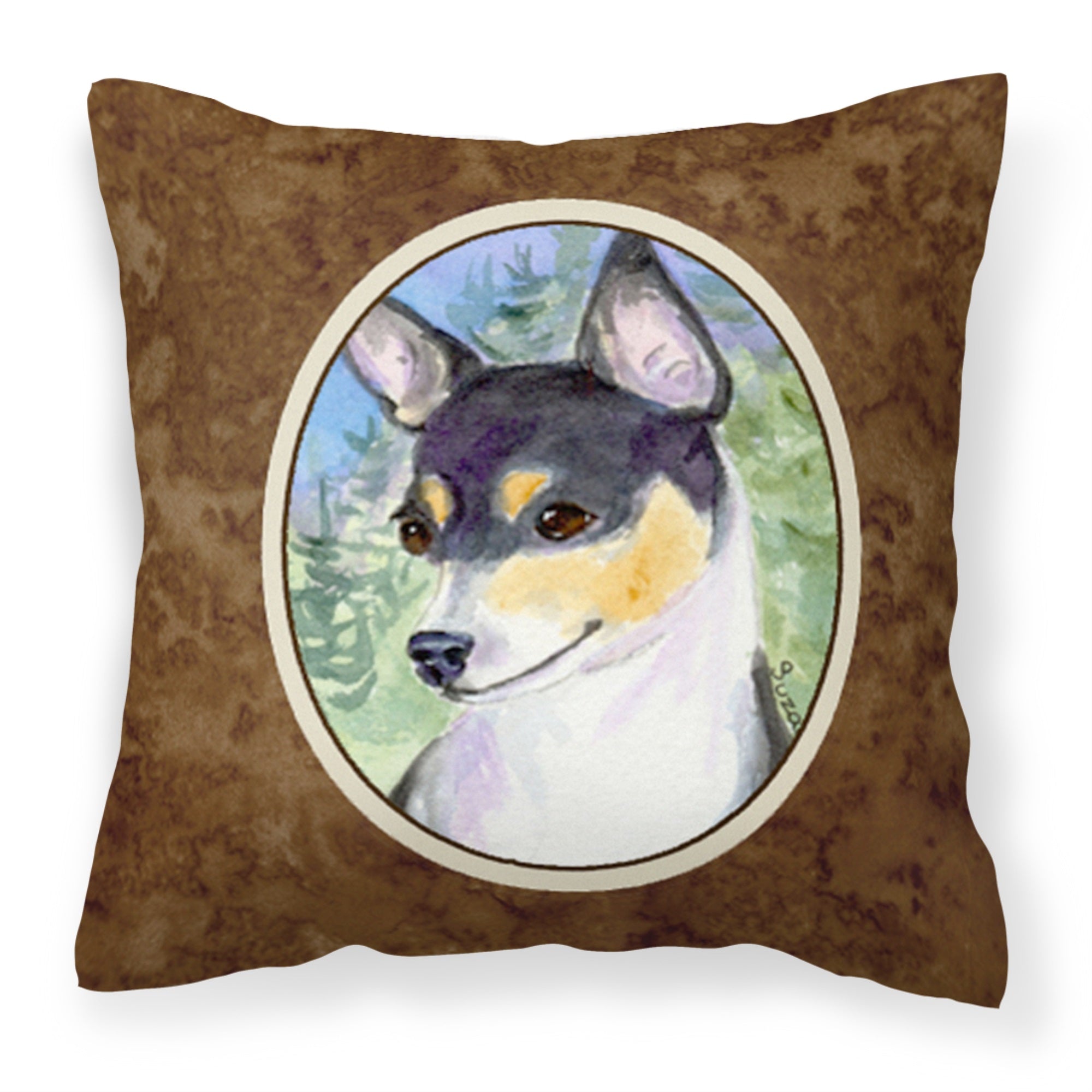 Rat Terrier Fabric Decorative Pillow
