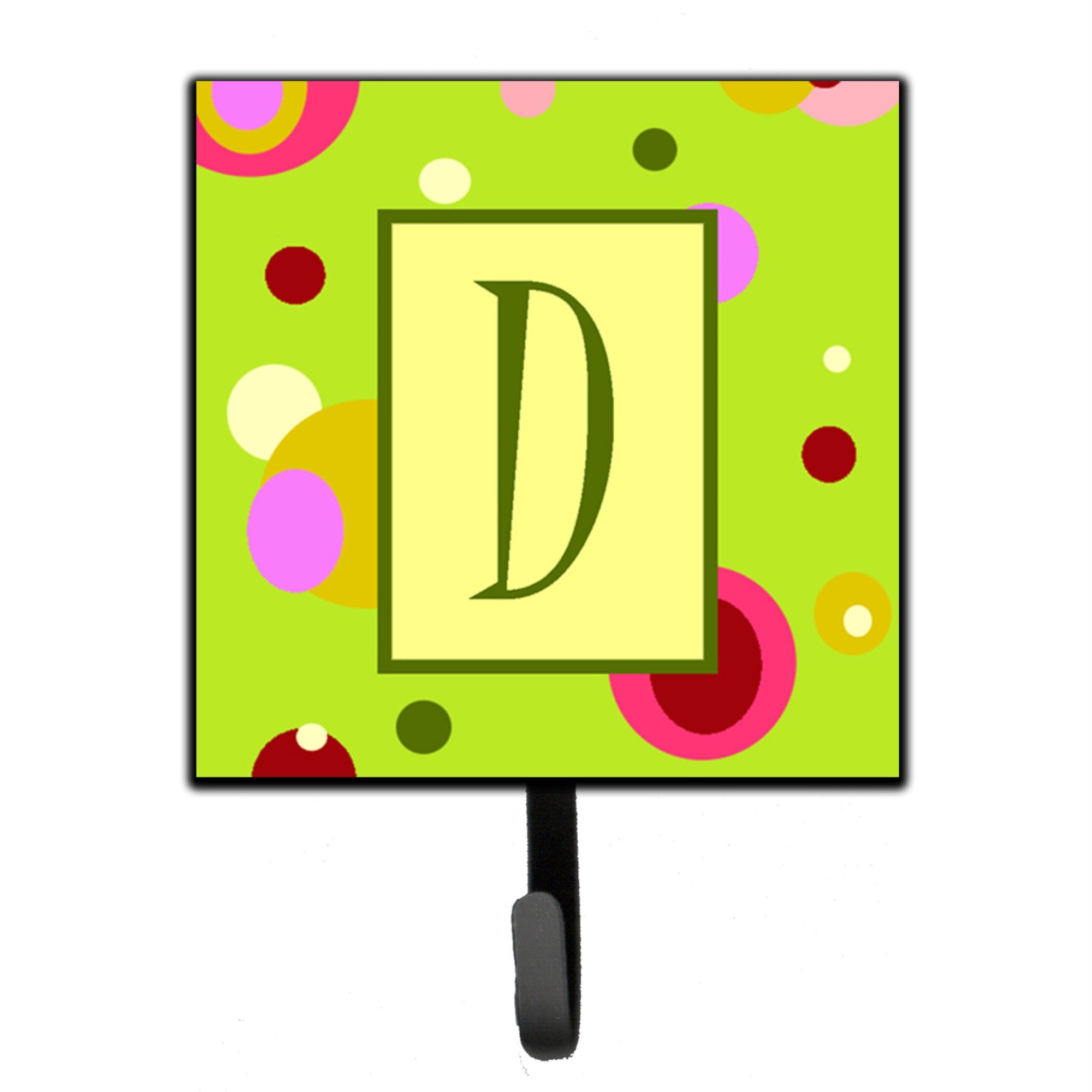 Letter D Monogram - Lime Green Leash Or Key Holder