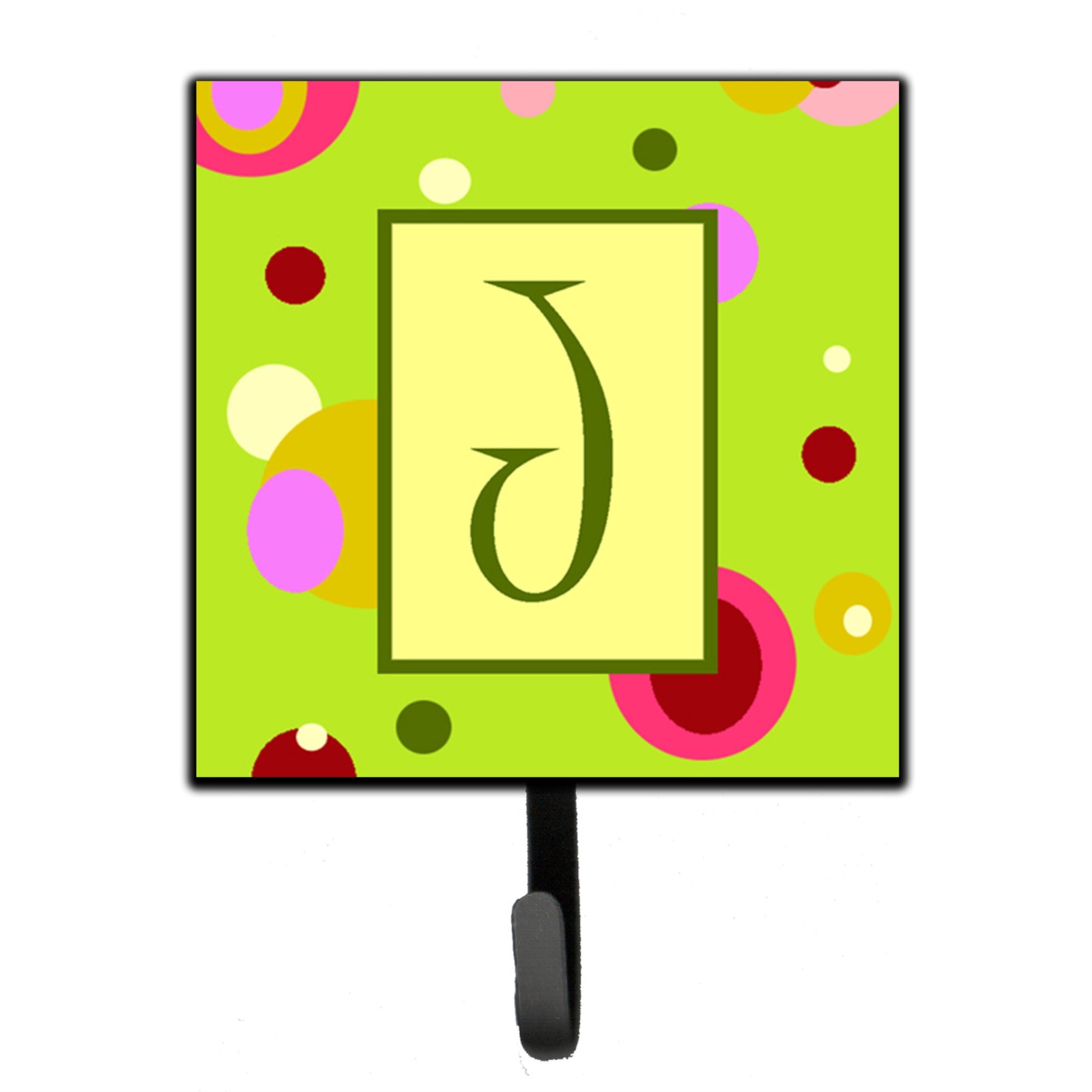 Letter J Monogram - Lime Green Leash Or Key Holder