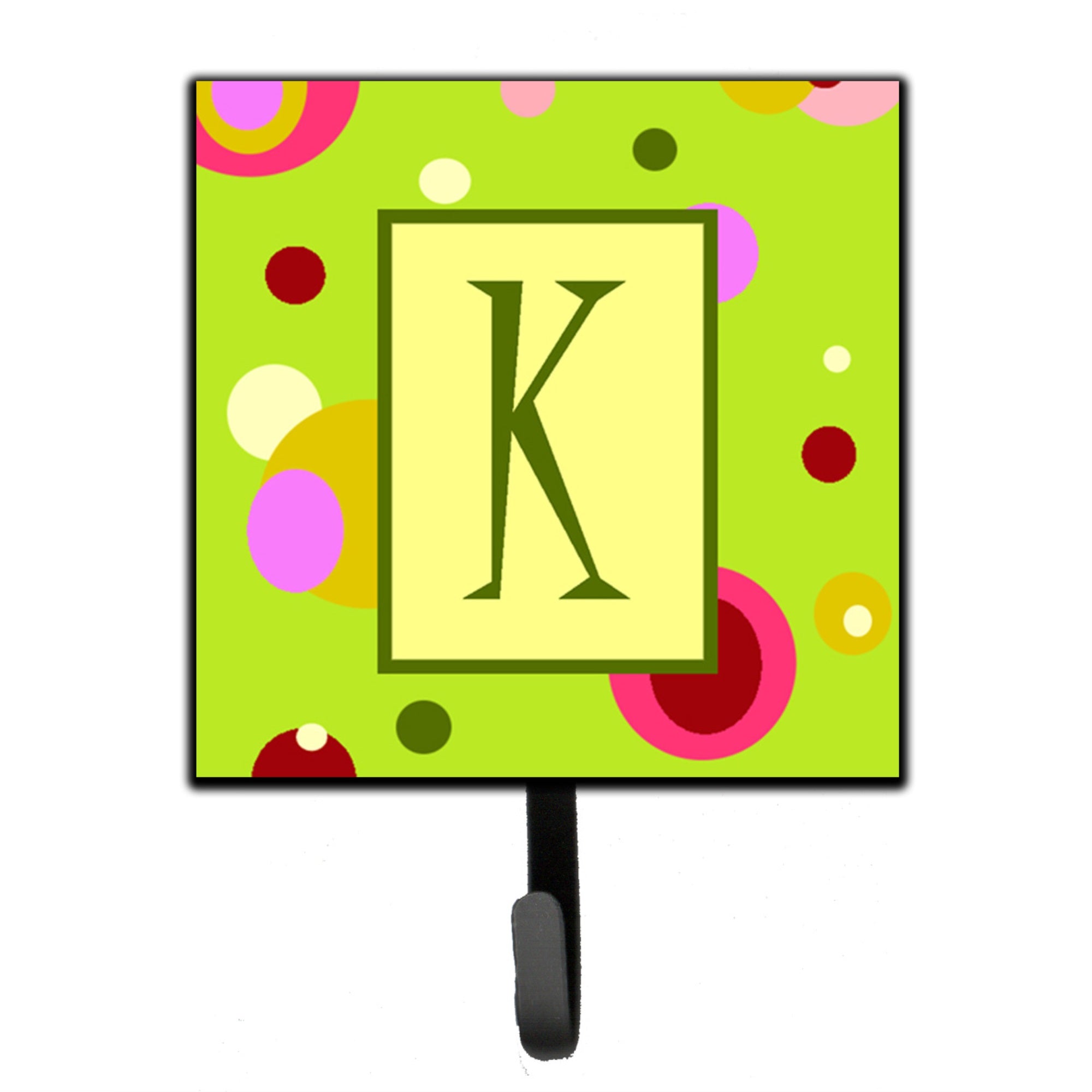 Letter K Monogram - Lime Green Leash Or Key Holder