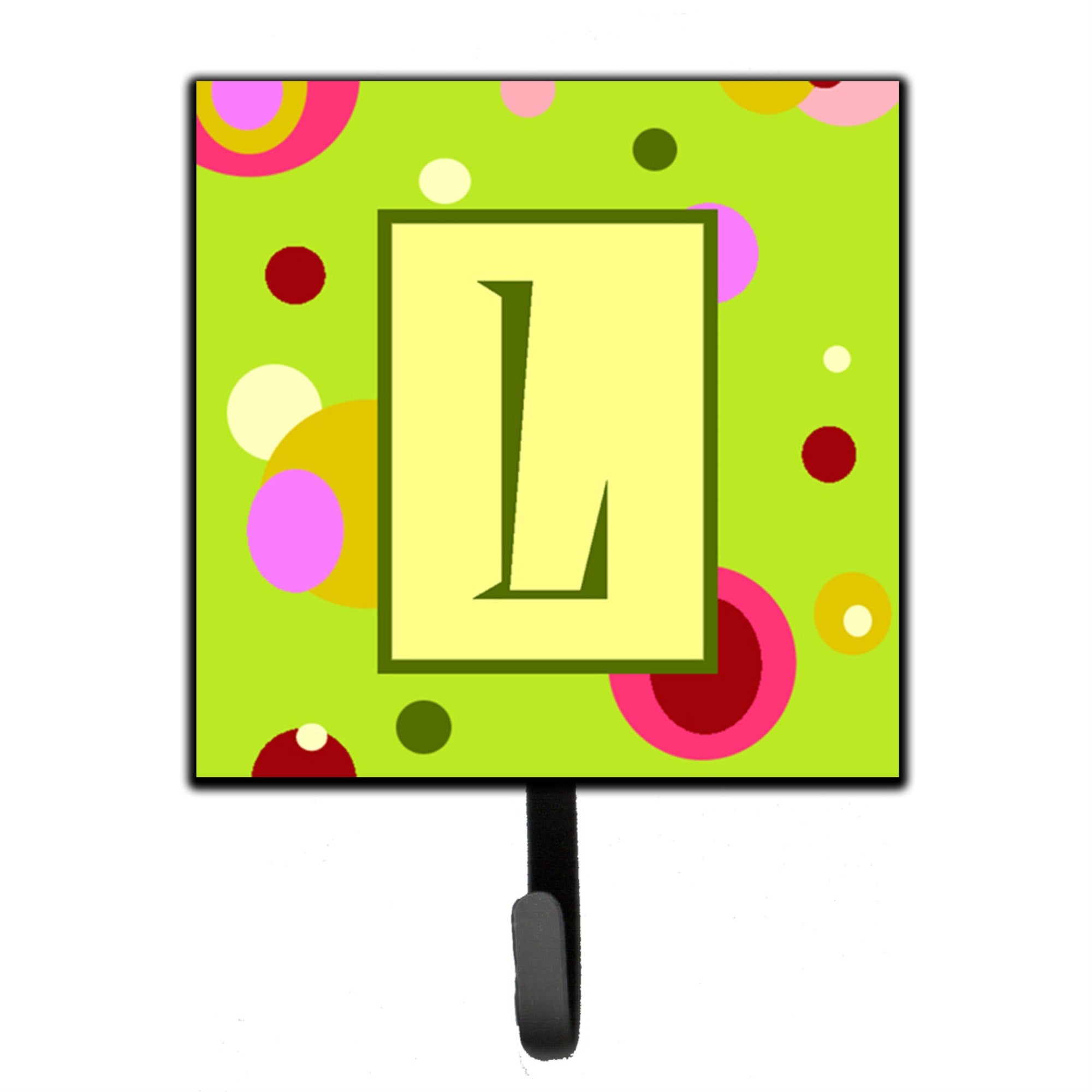 Letter L Monogram - Lime Green Leash Or Key Holder