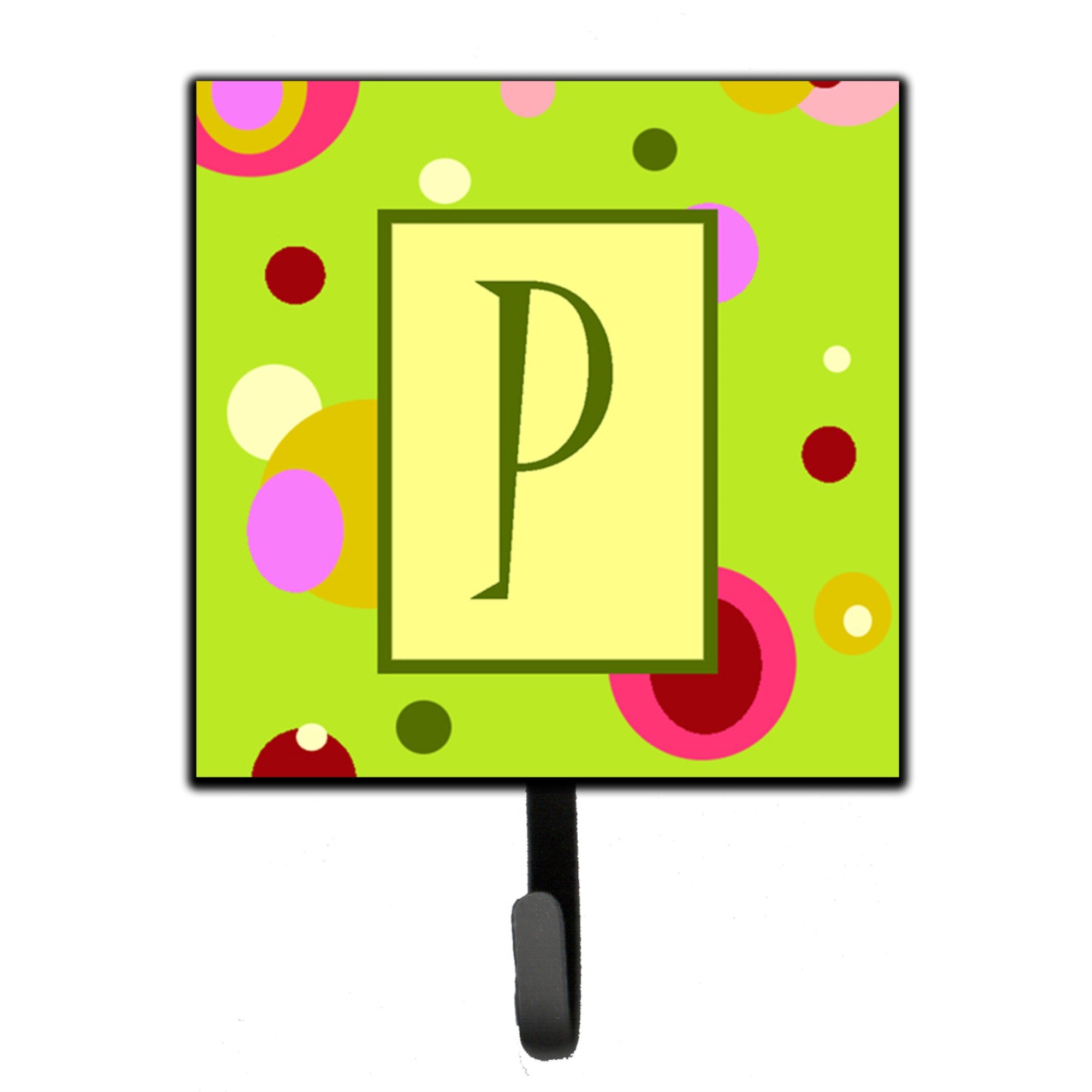 Letter P Monogram - Lime Green Leash Or Key Holder