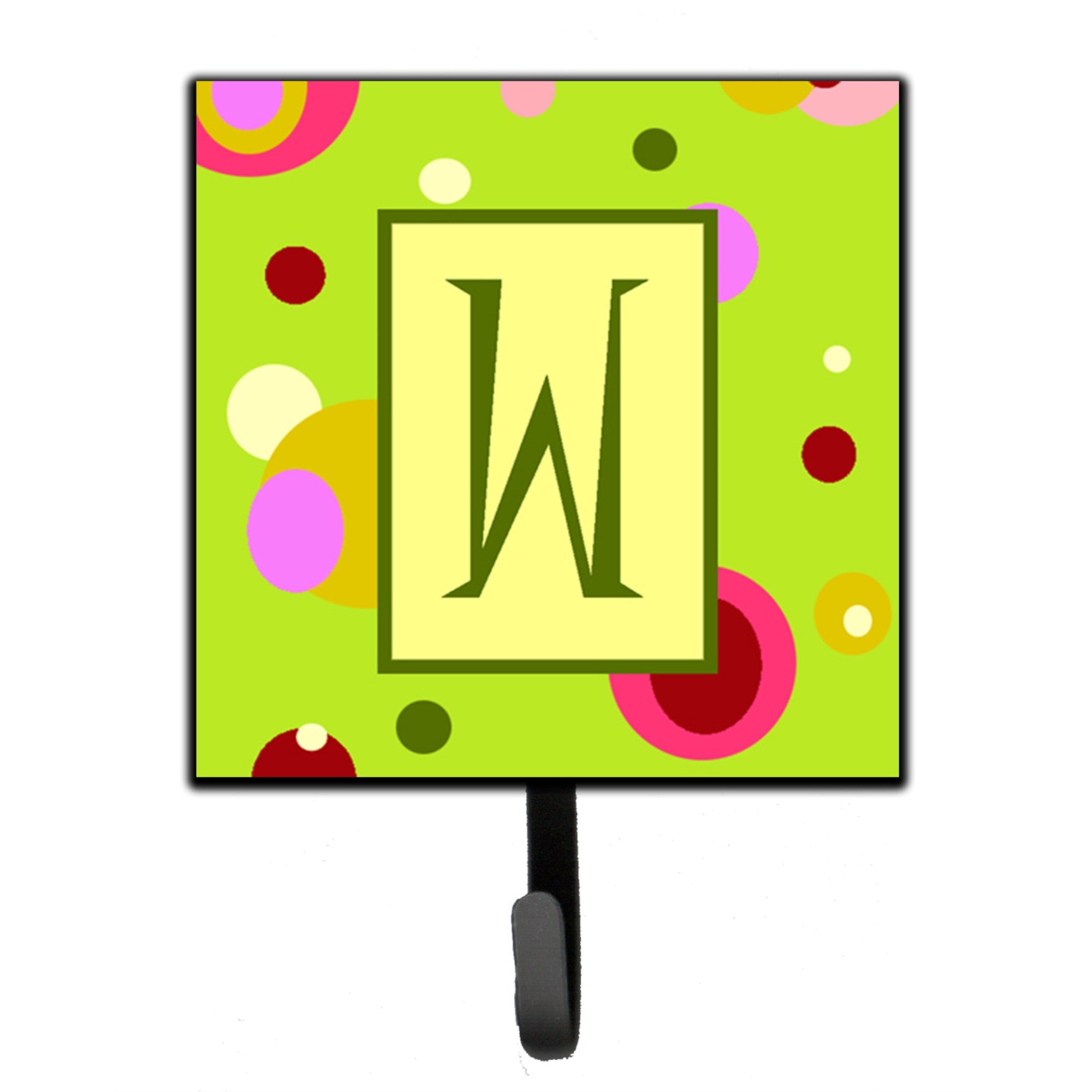 Letter W Monogram - Lime Green Leash Or Key Holder