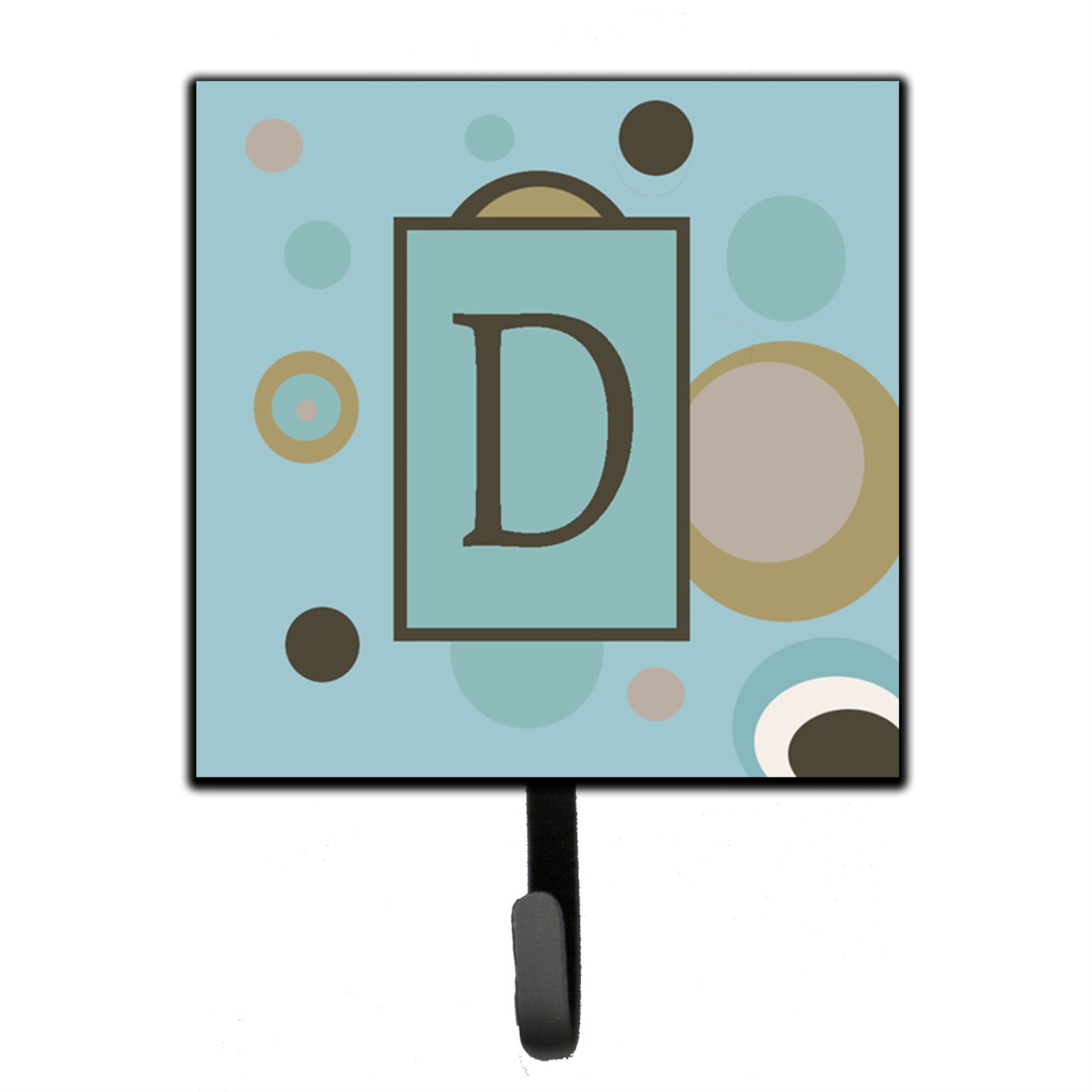Letter D Initial Monogram - Blue Dots Leash Or Key Holder
