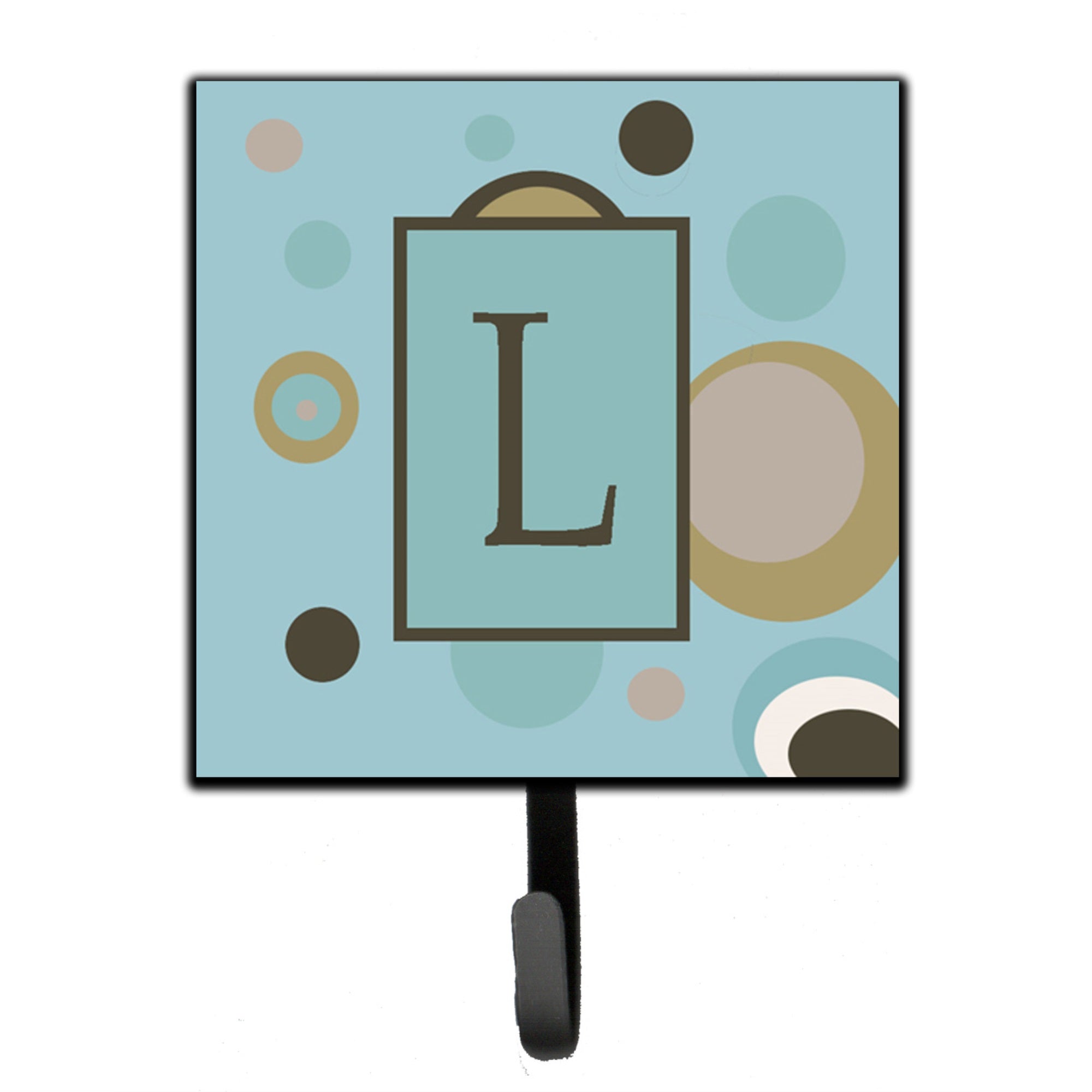 Letter L Initial Monogram - Blue Dots Leash Or Key Holder