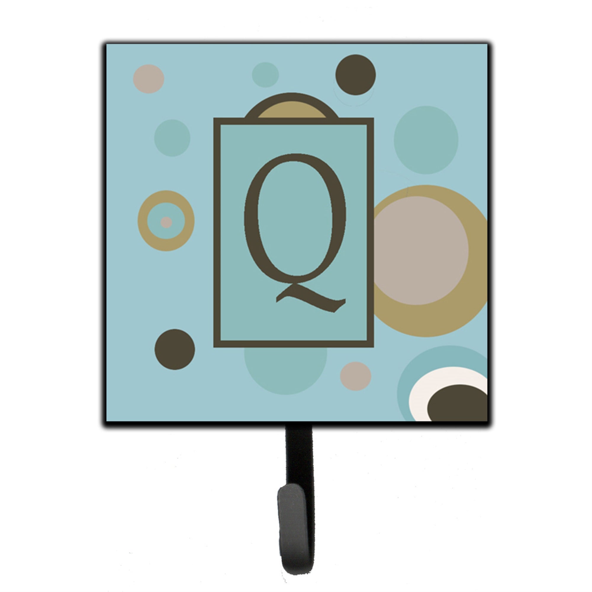 Letter Q Initial Monogram - Blue Dots Leash Or Key Holder