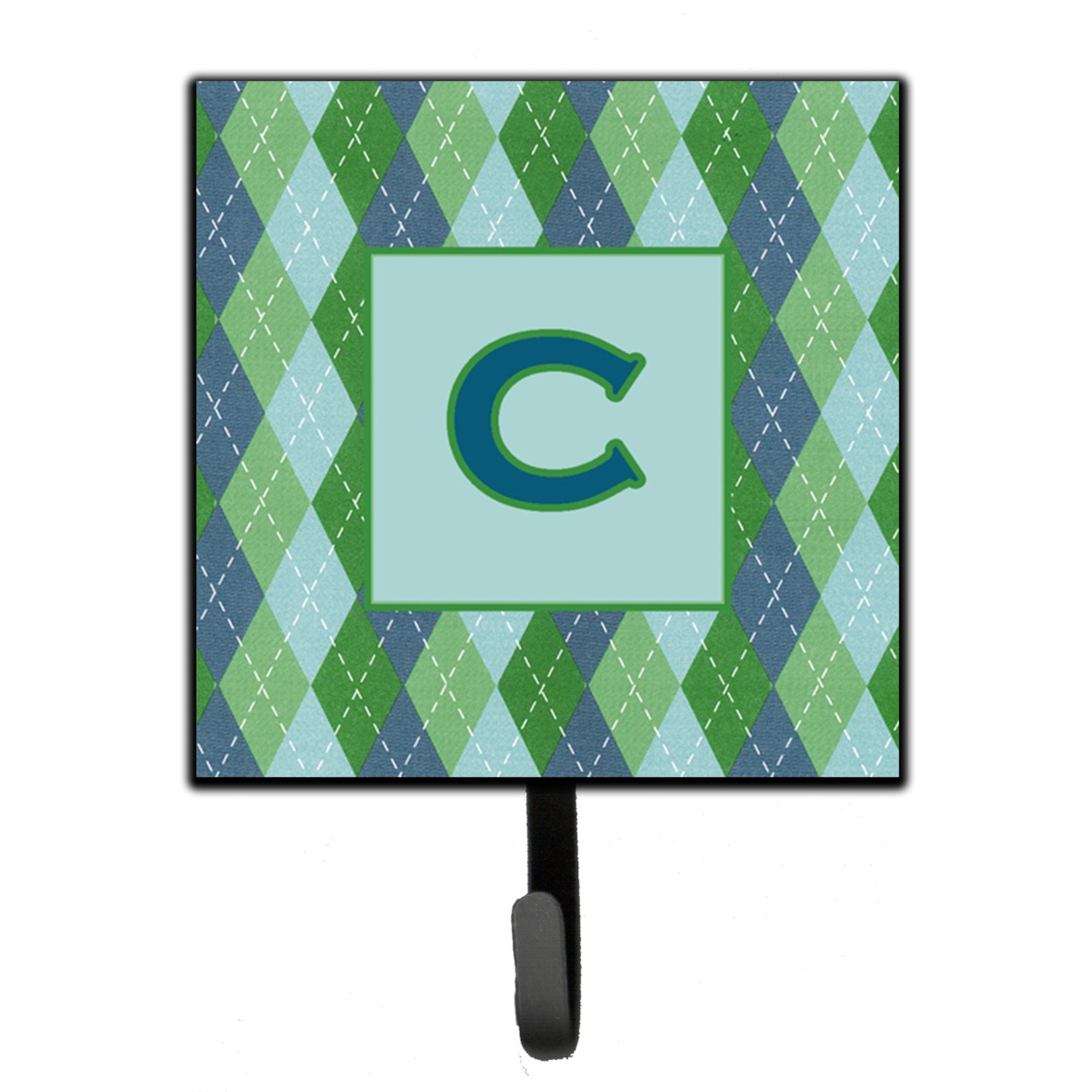 Letter C Initial Monogram - Blue Argoyle Leash Or Key Holder
