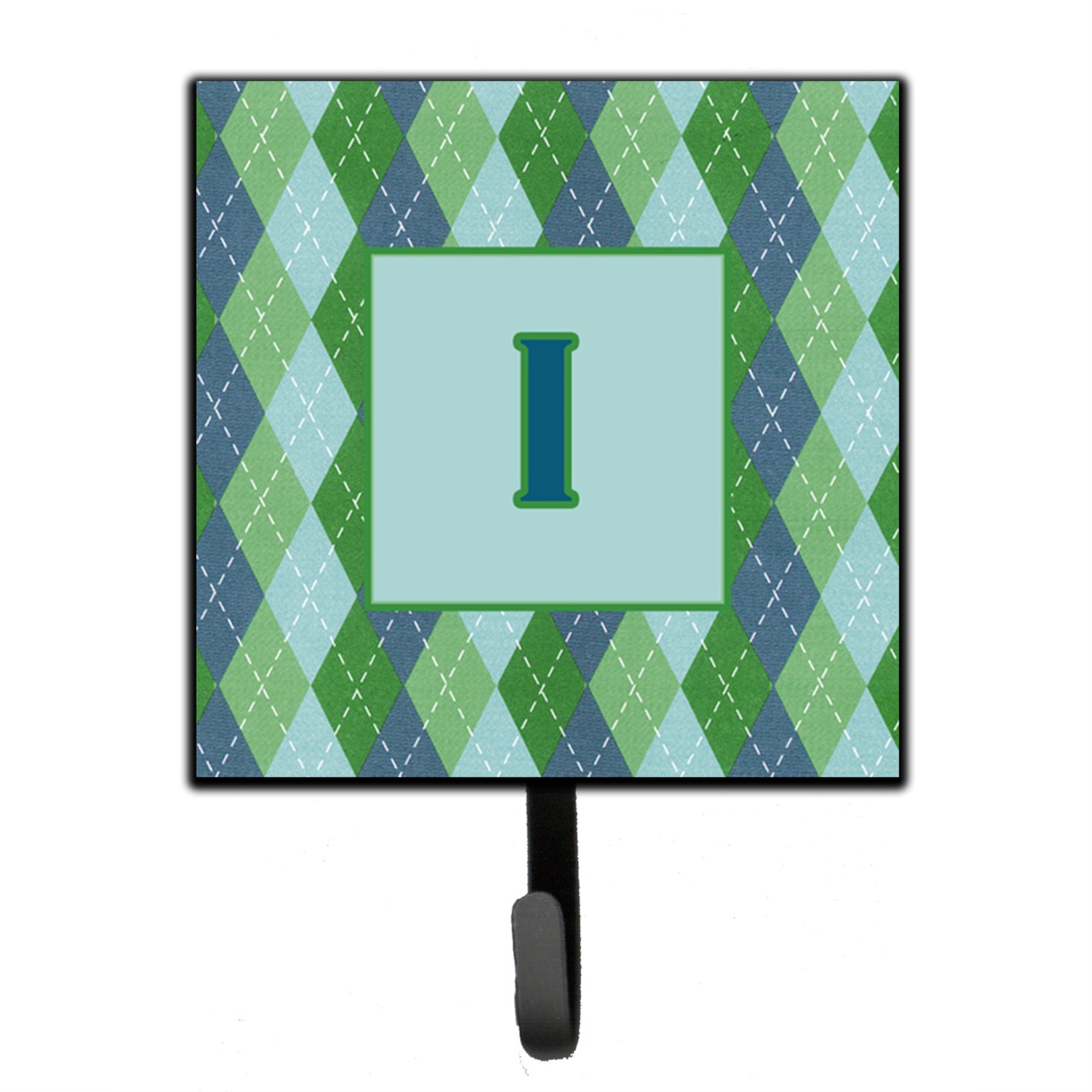 Letter I Initial Monogram - Blue Argoyle Leash Or Key Holder