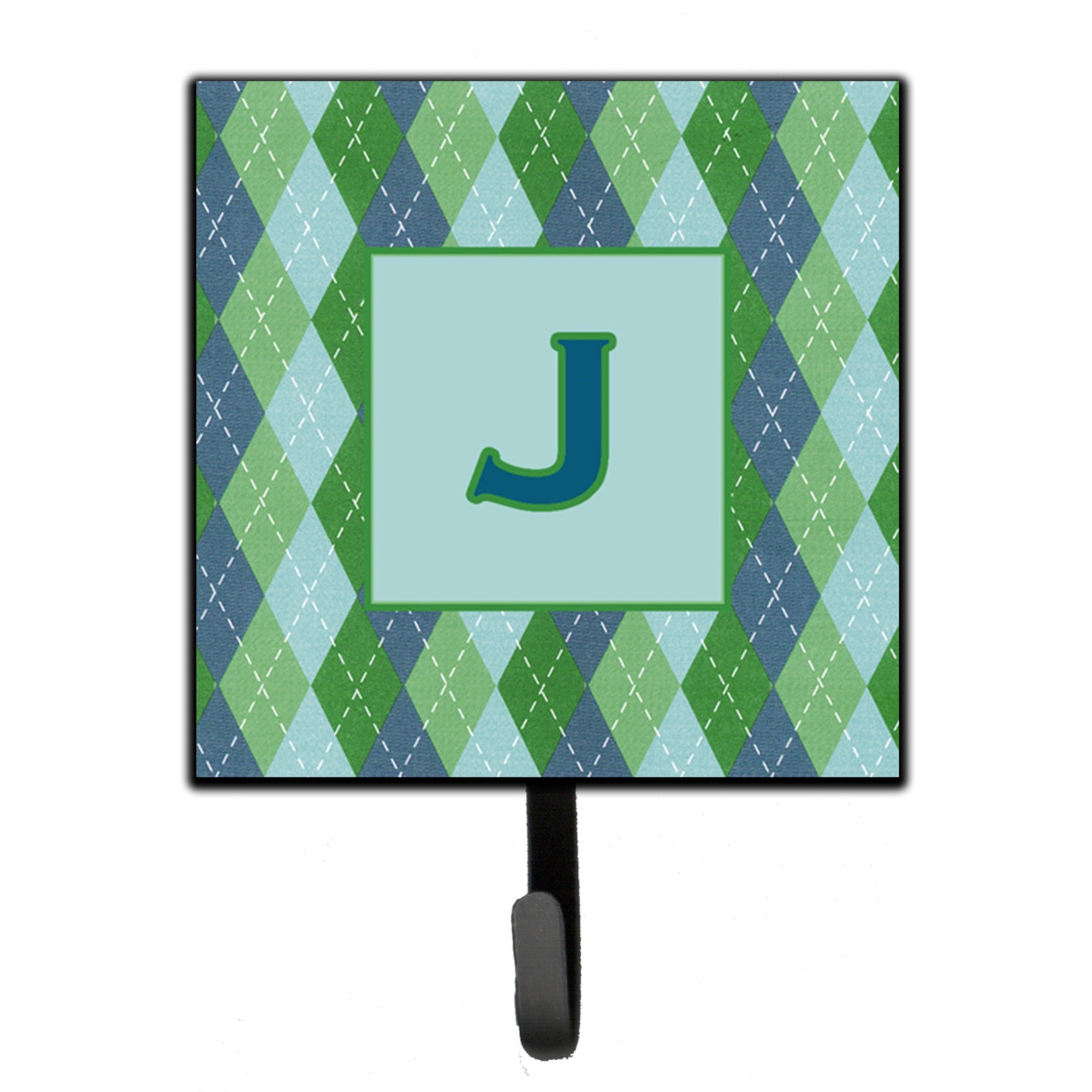 Letter J Initial Monogram - Blue Argoyle Leash Or Key Holder