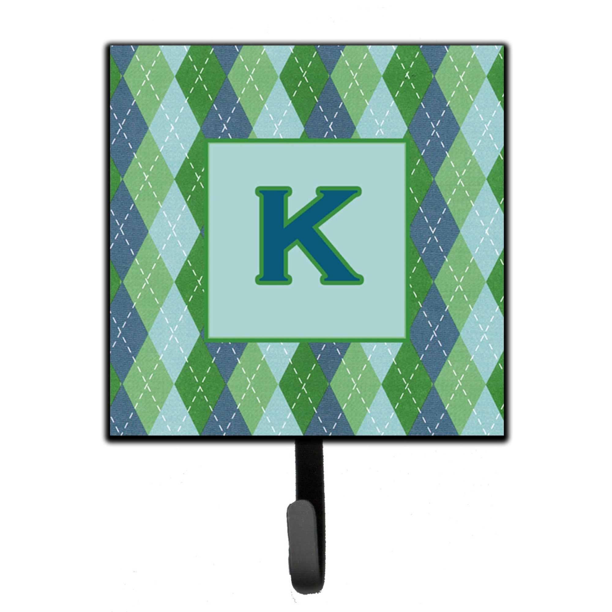 Letter K Initial Monogram - Blue Argoyle Leash Or Key Holder