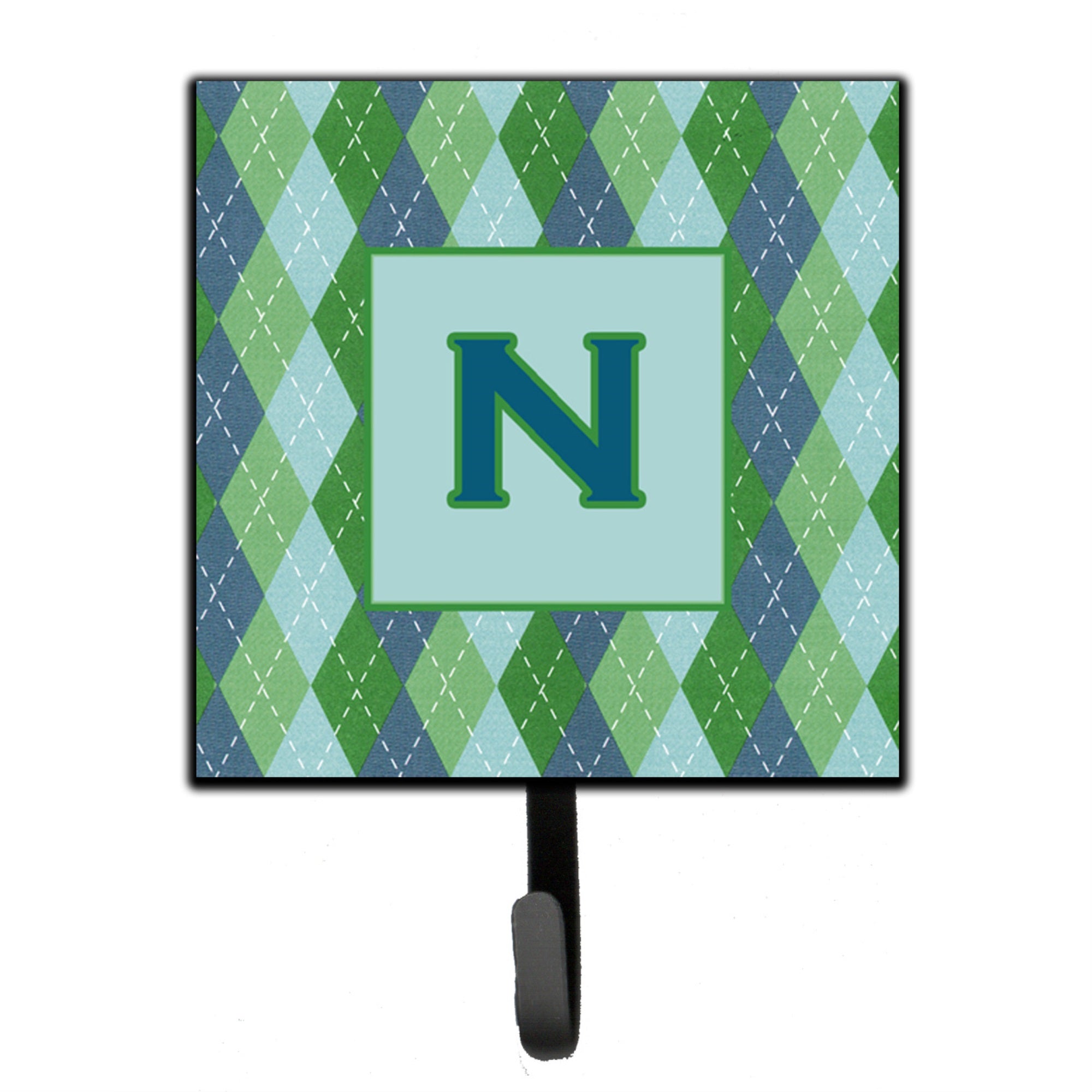 Letter N Initial Monogram - Blue Argoyle Leash Or Key Holder