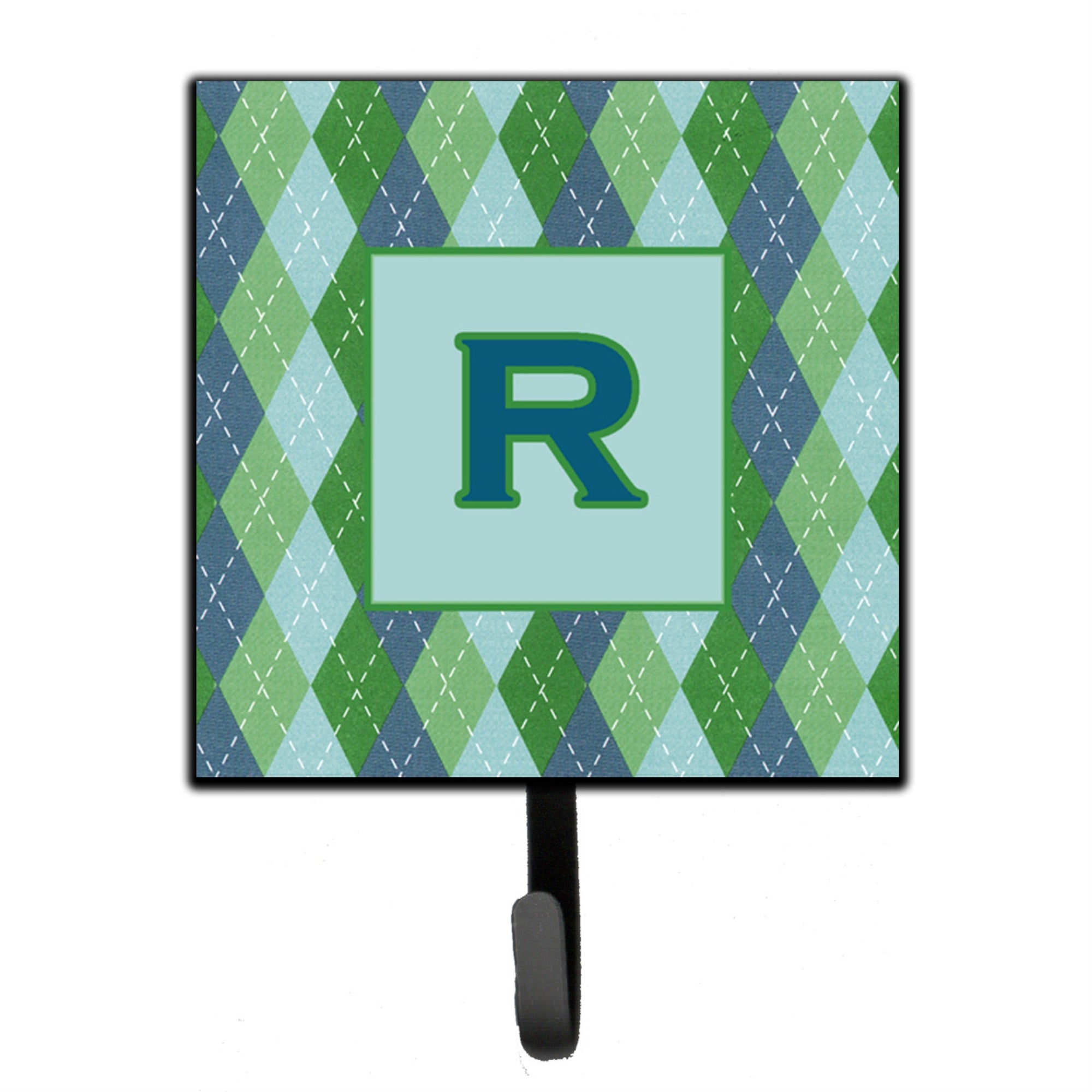 Letter R Initial Monogram - Blue Argoyle Leash Or Key Holder