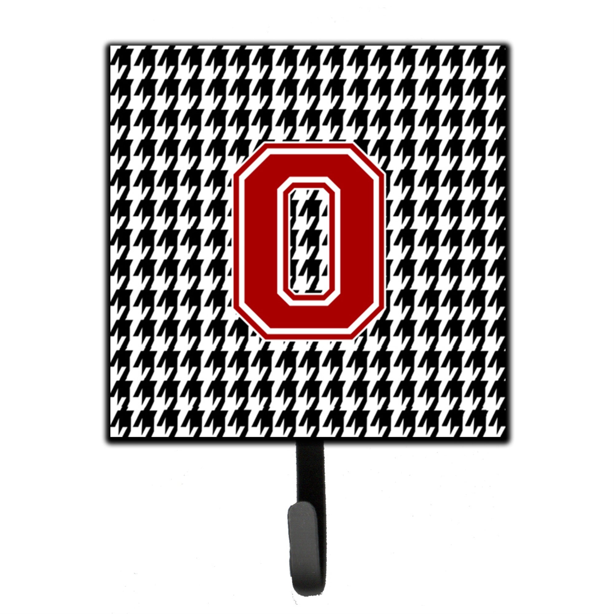 Letter O Monogram - Houndstooth Black Leash Or Key Holder