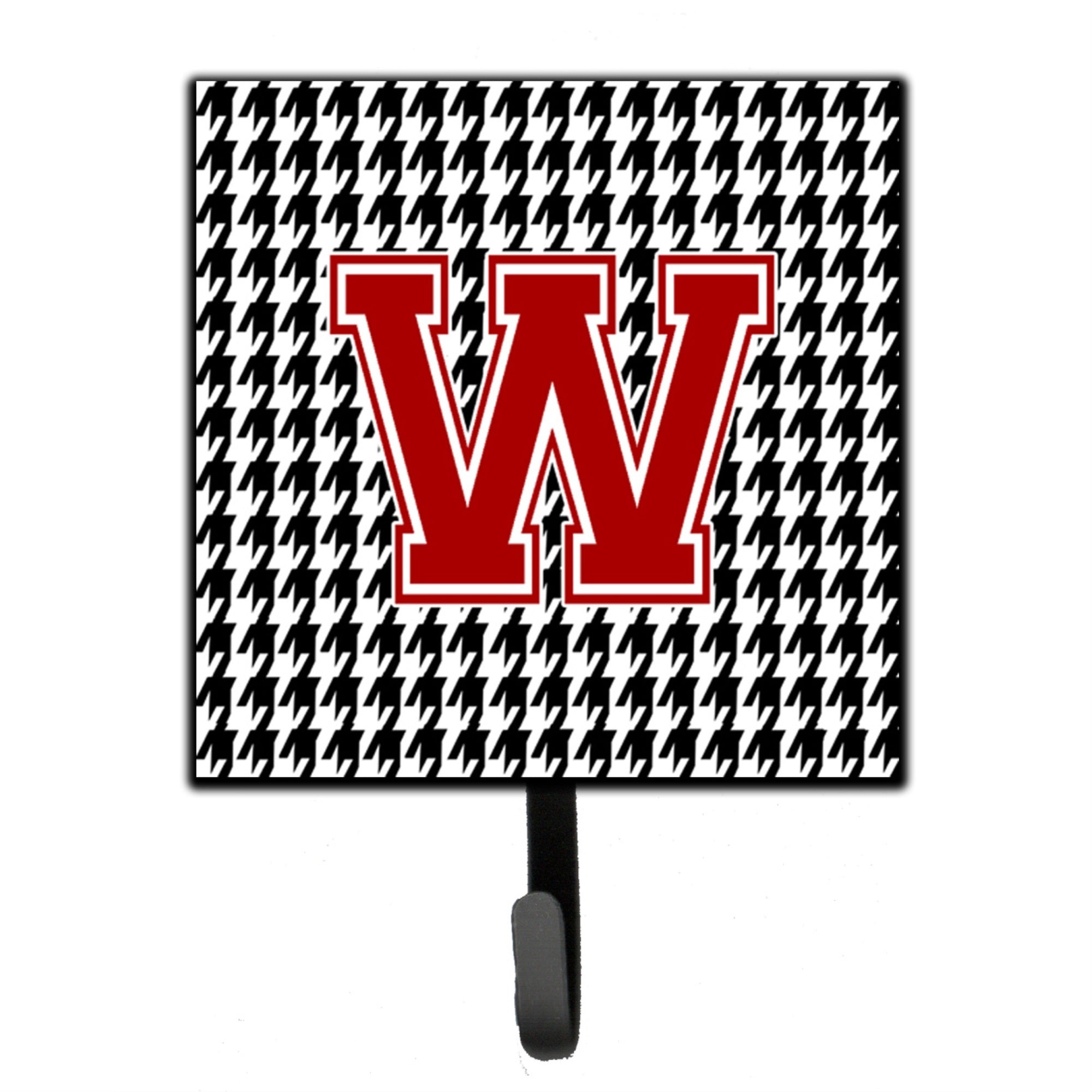 Letter W Monogram - Houndstooth Black Leash Or Key Holder