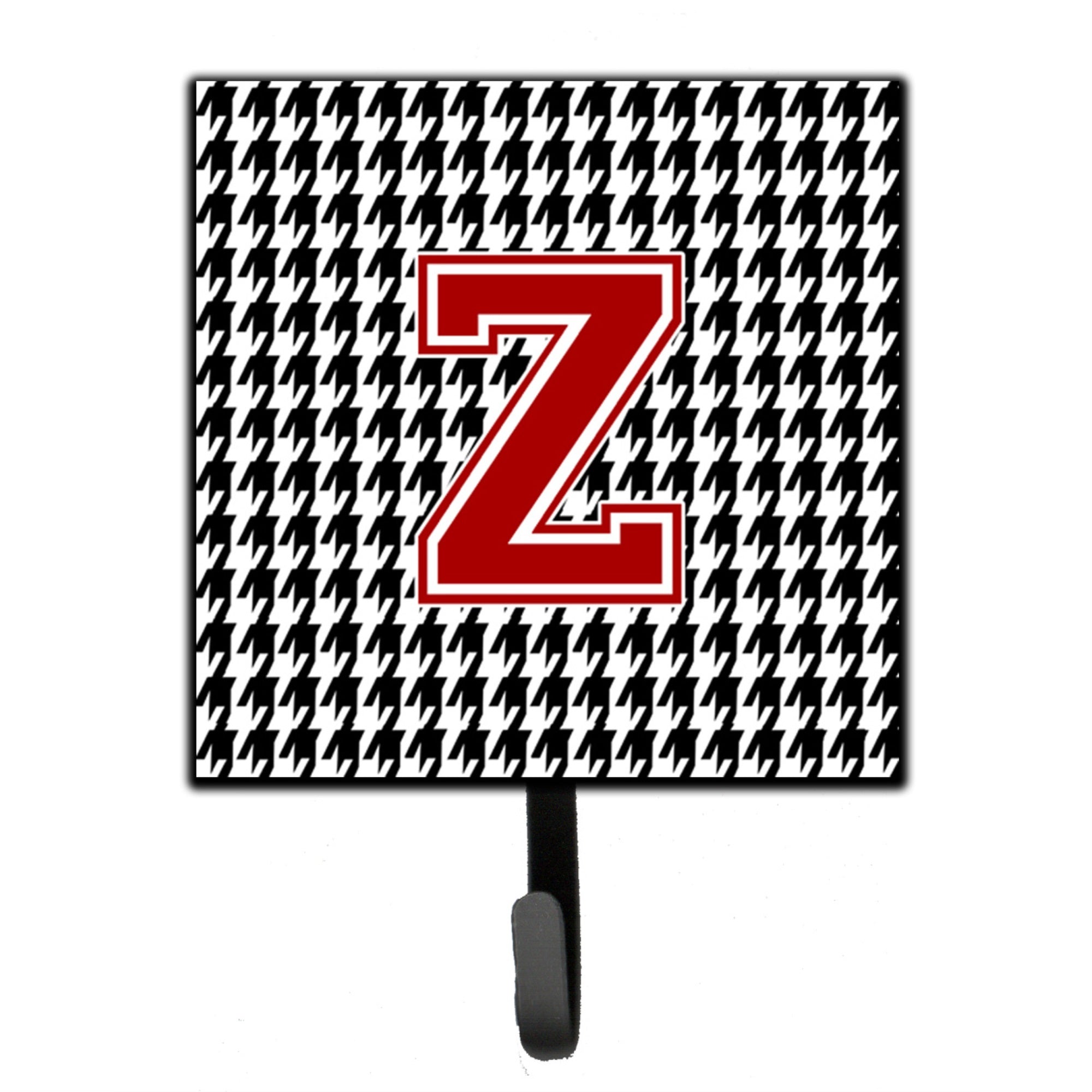 Letter Z Monogram - Houndstooth Black Leash Or Key Holder