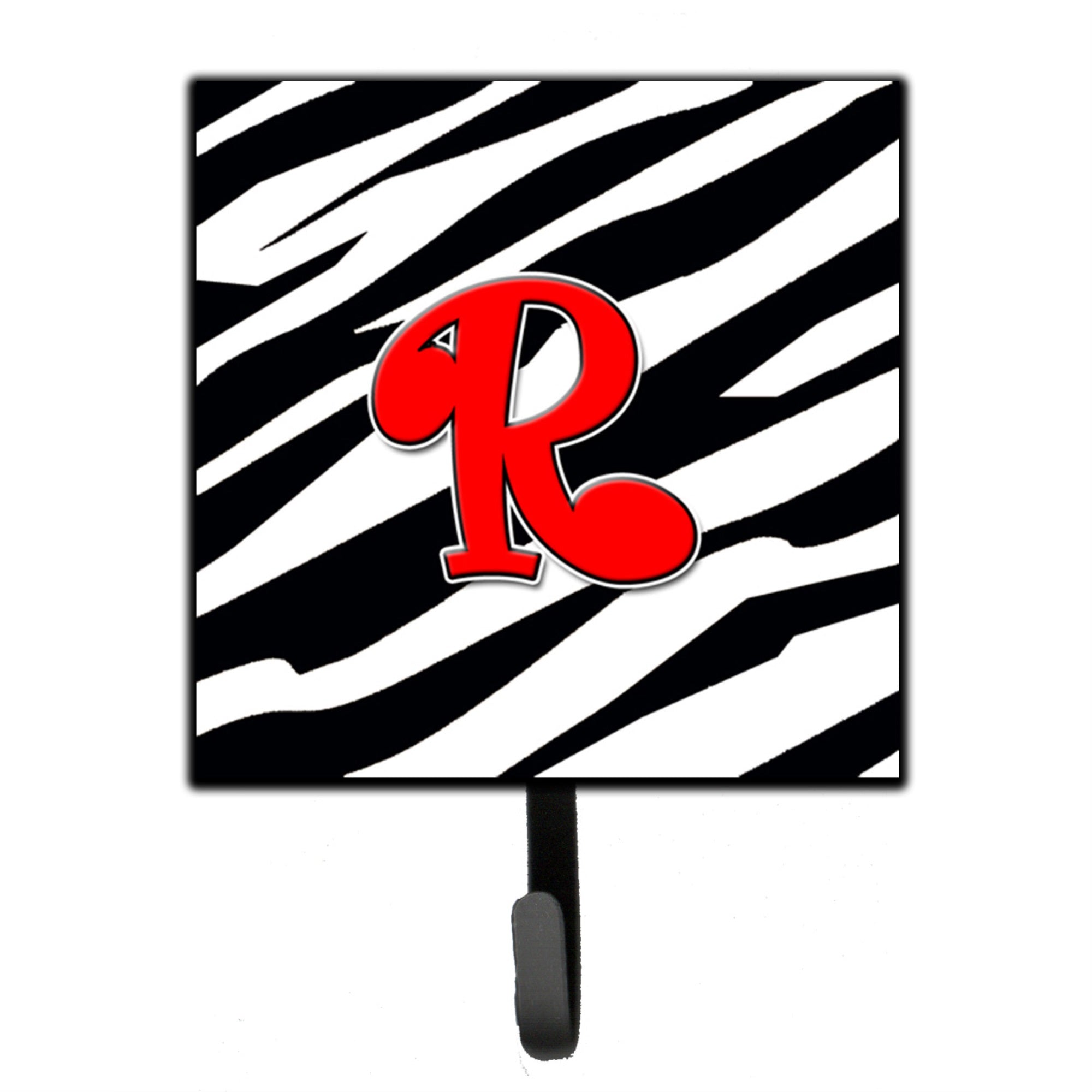 Letter R Initial Monogram - Zebra Red Leash Or Key Holder