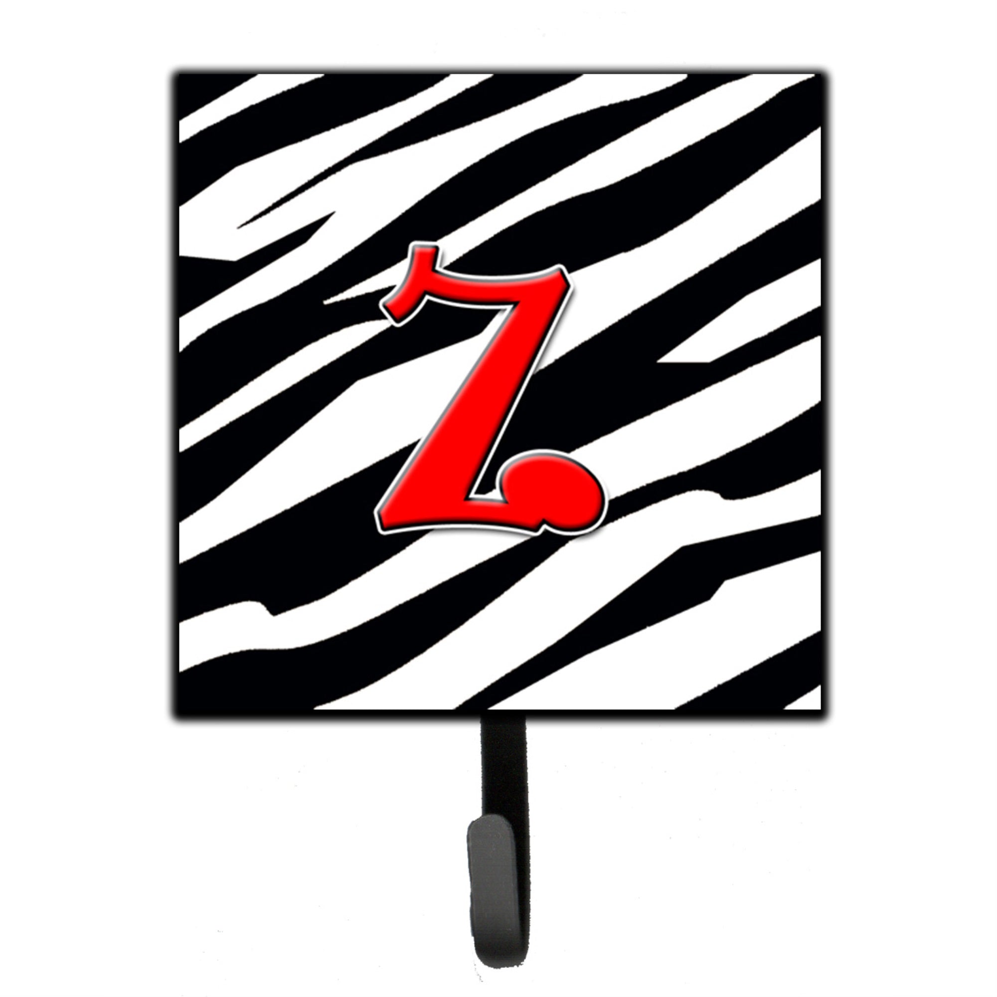 Letter Z Initial Monogram - Zebra Red Leash Or Key Holder