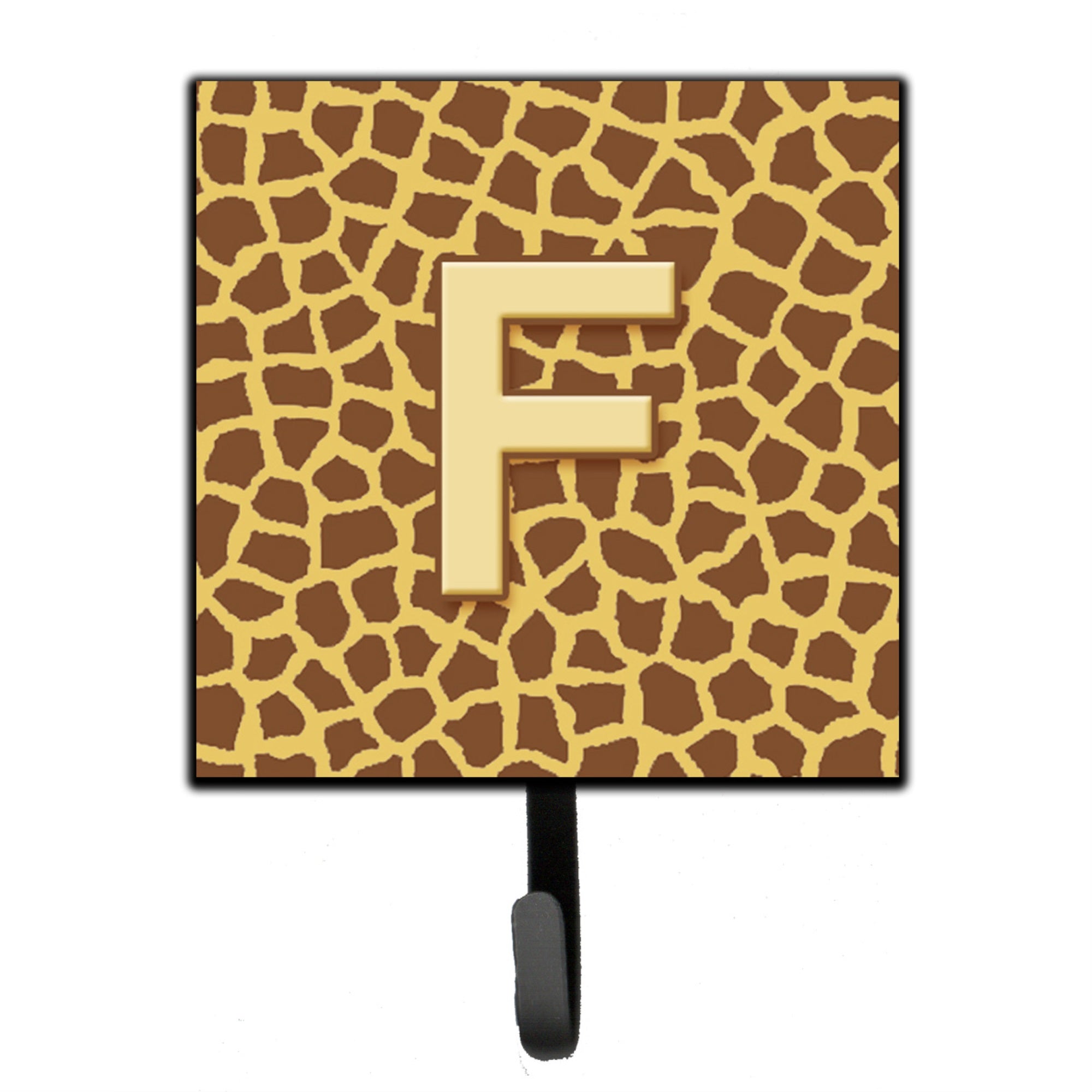 Letter F Initial Monogram - Giraffe Leash Or Key Holder