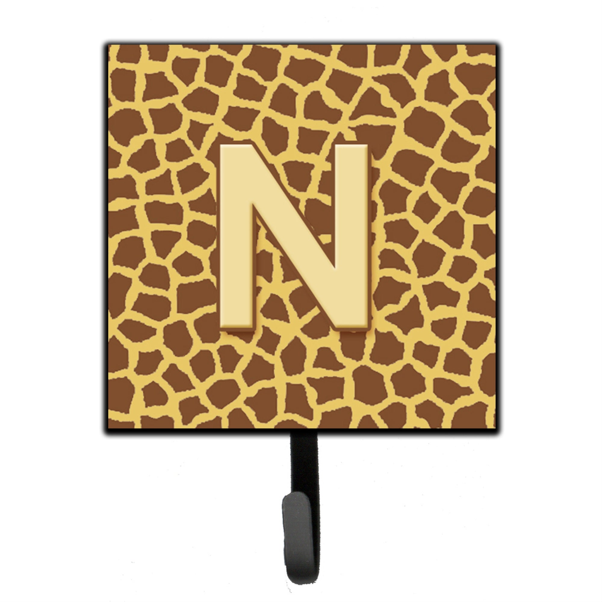 Letter N Initial Monogram - Giraffe Leash Or Key Holder