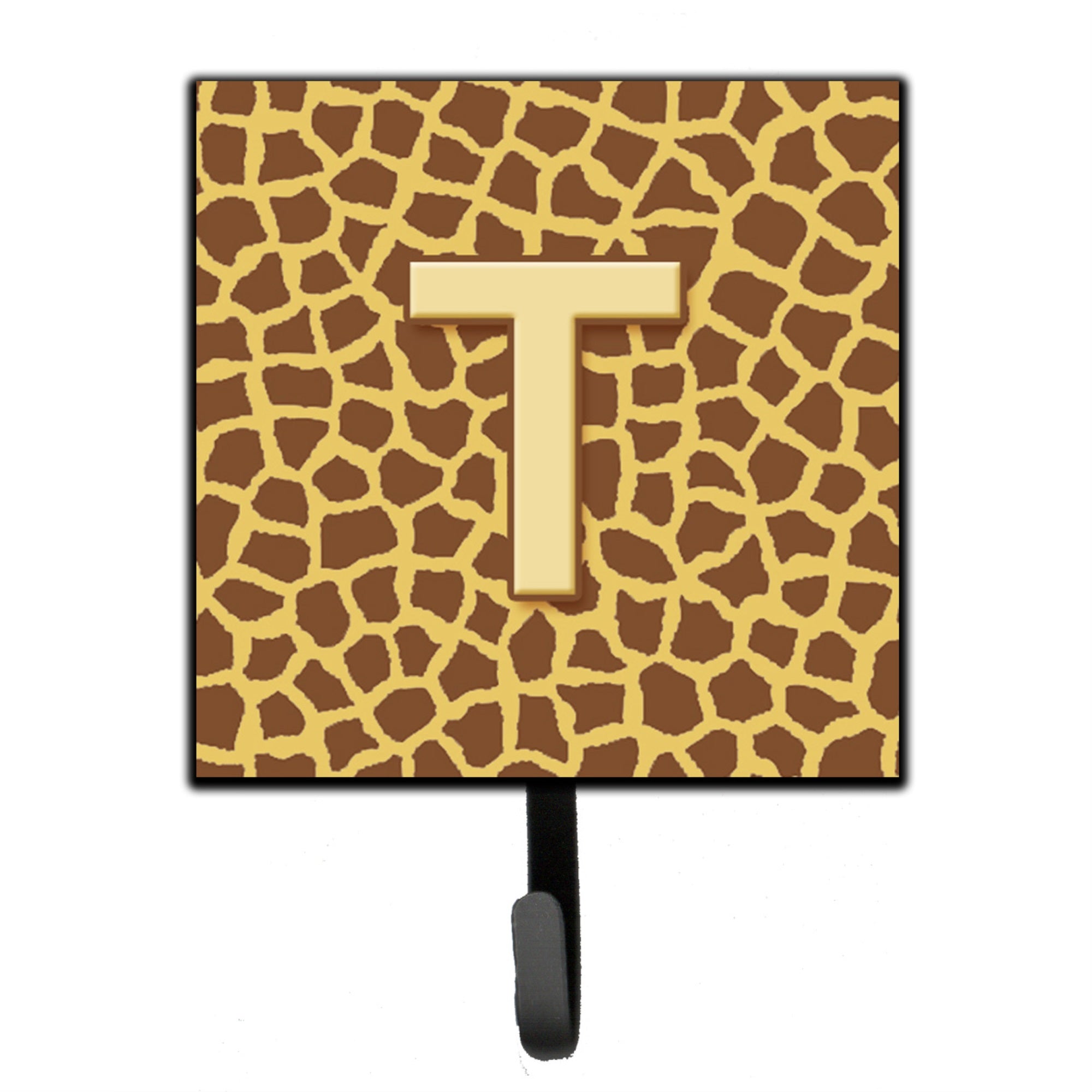 Letter T Initial Monogram - Giraffe Leash Or Key Holder