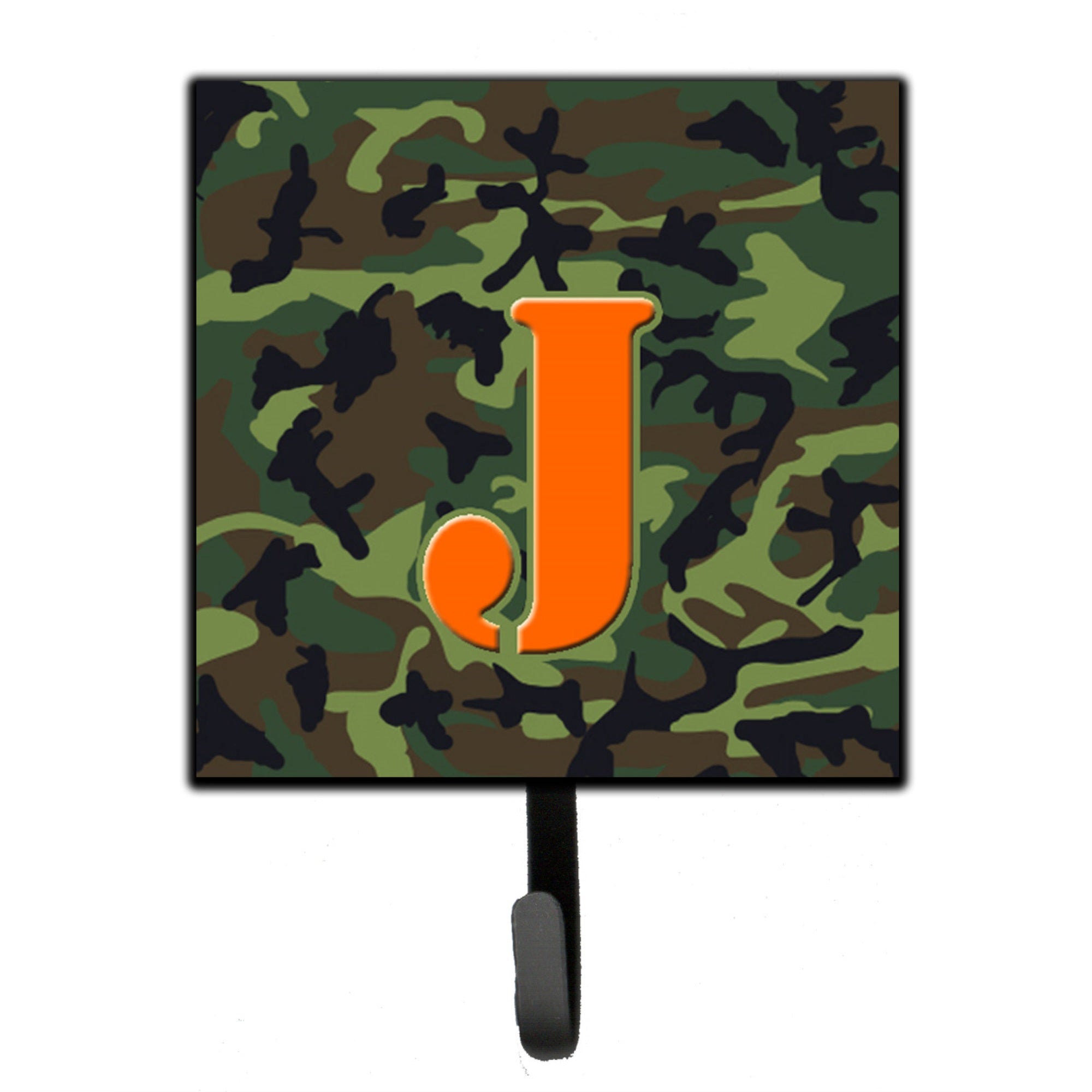 Letter J Monogram - Camo Green Leash Or Key Holder