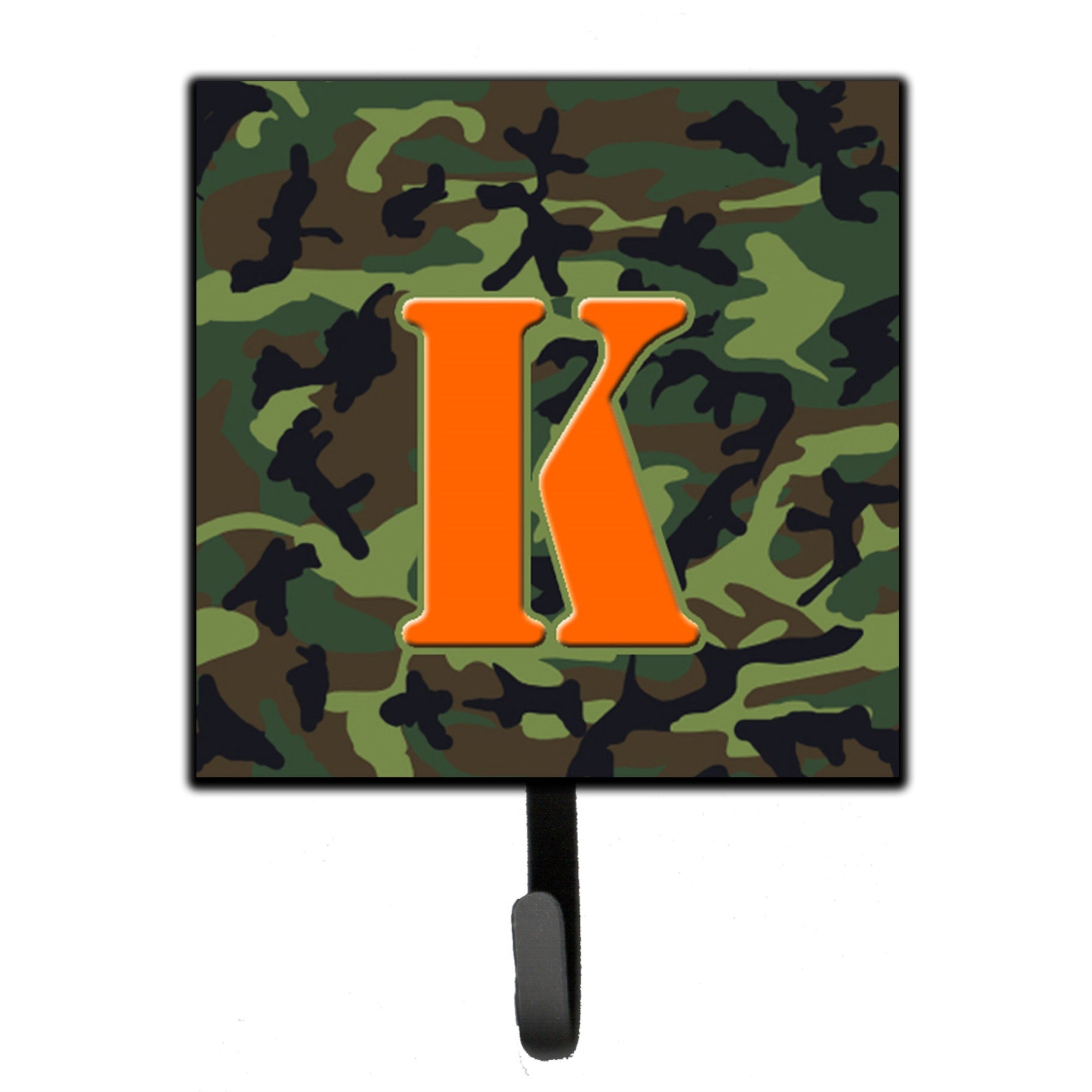 Letter K Monogram - Camo Green Leash Or Key Holder