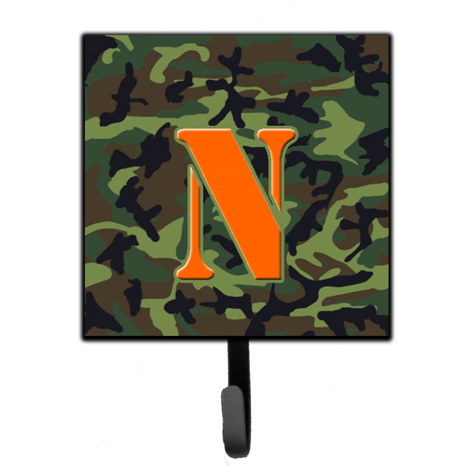 Letter N Monogram - Camo Green Leash Or Key Holder