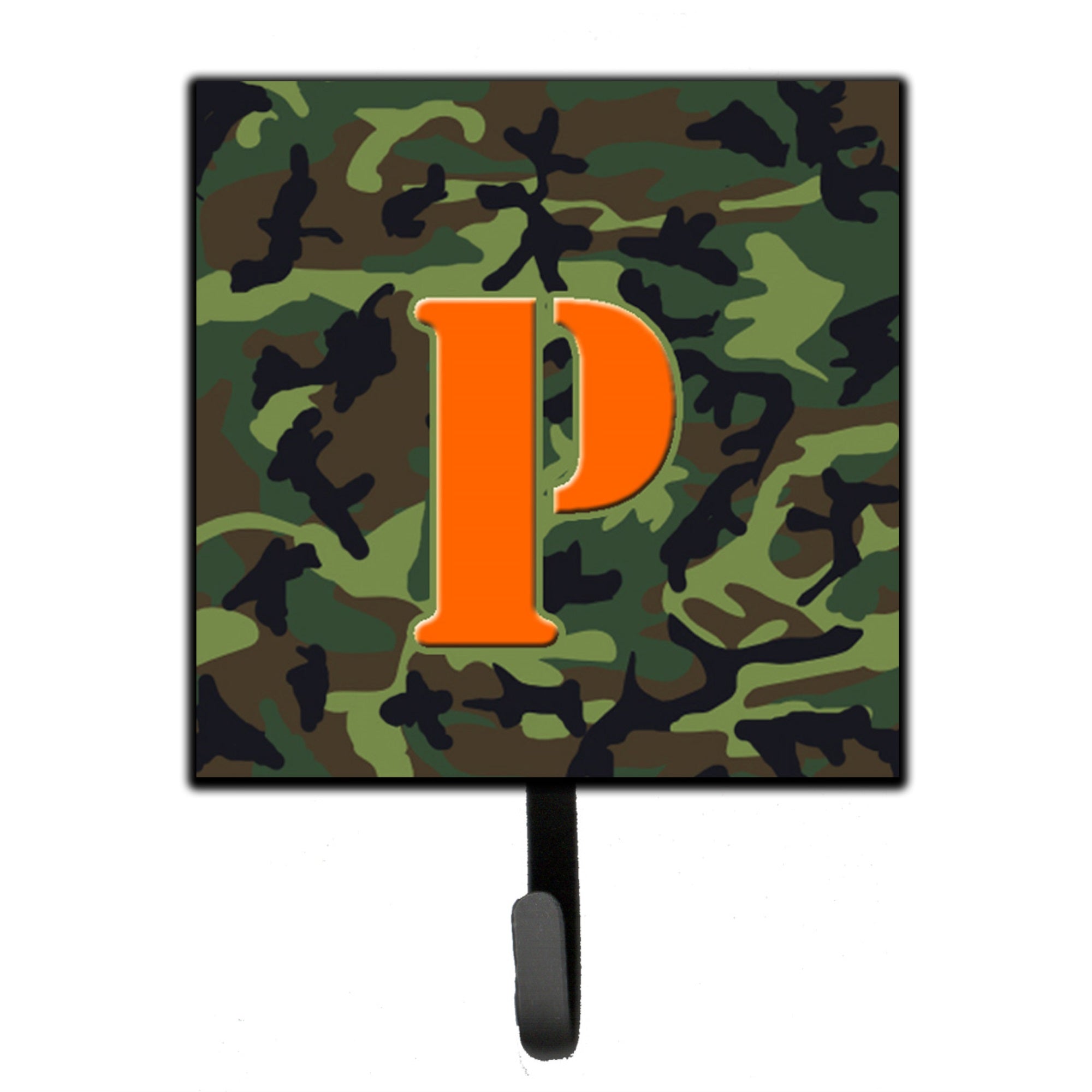 Letter P Monogram - Camo Green Leash Or Key Holder