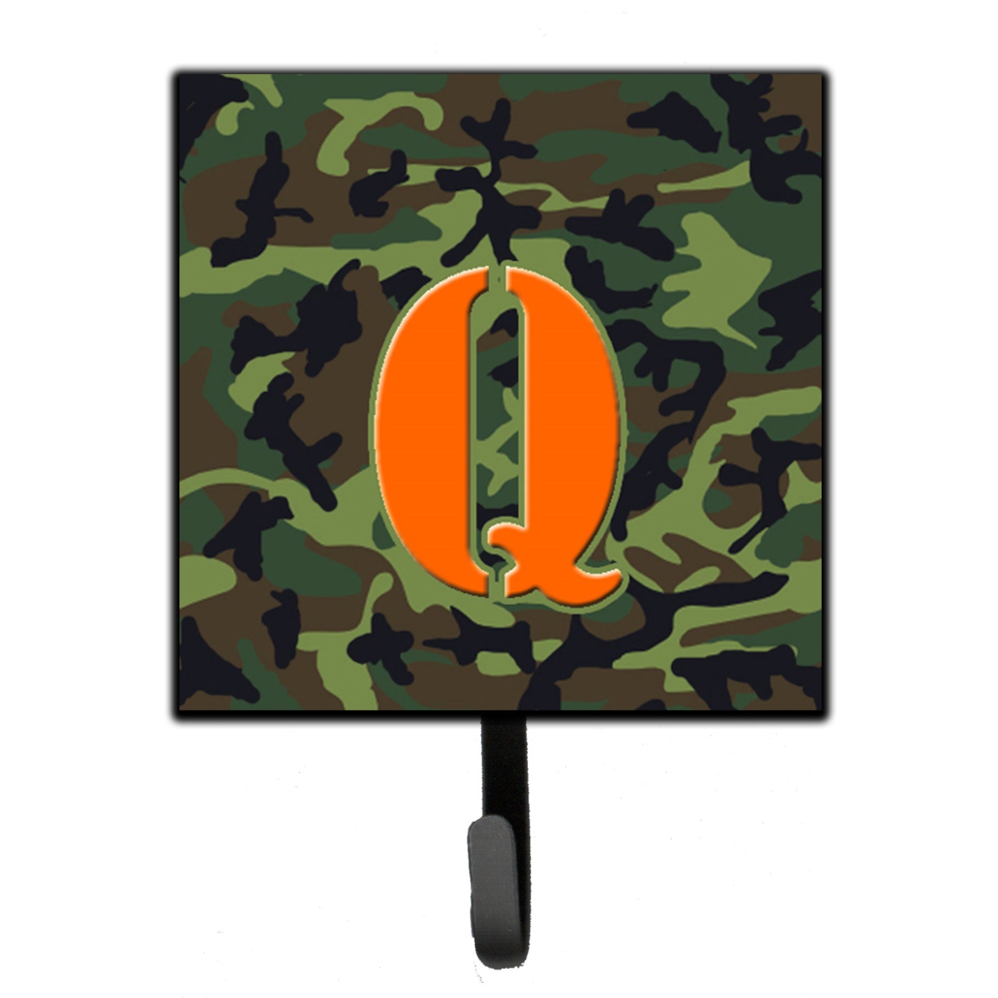 Letter Q Monogram - Camo Green Leash Or Key Holder